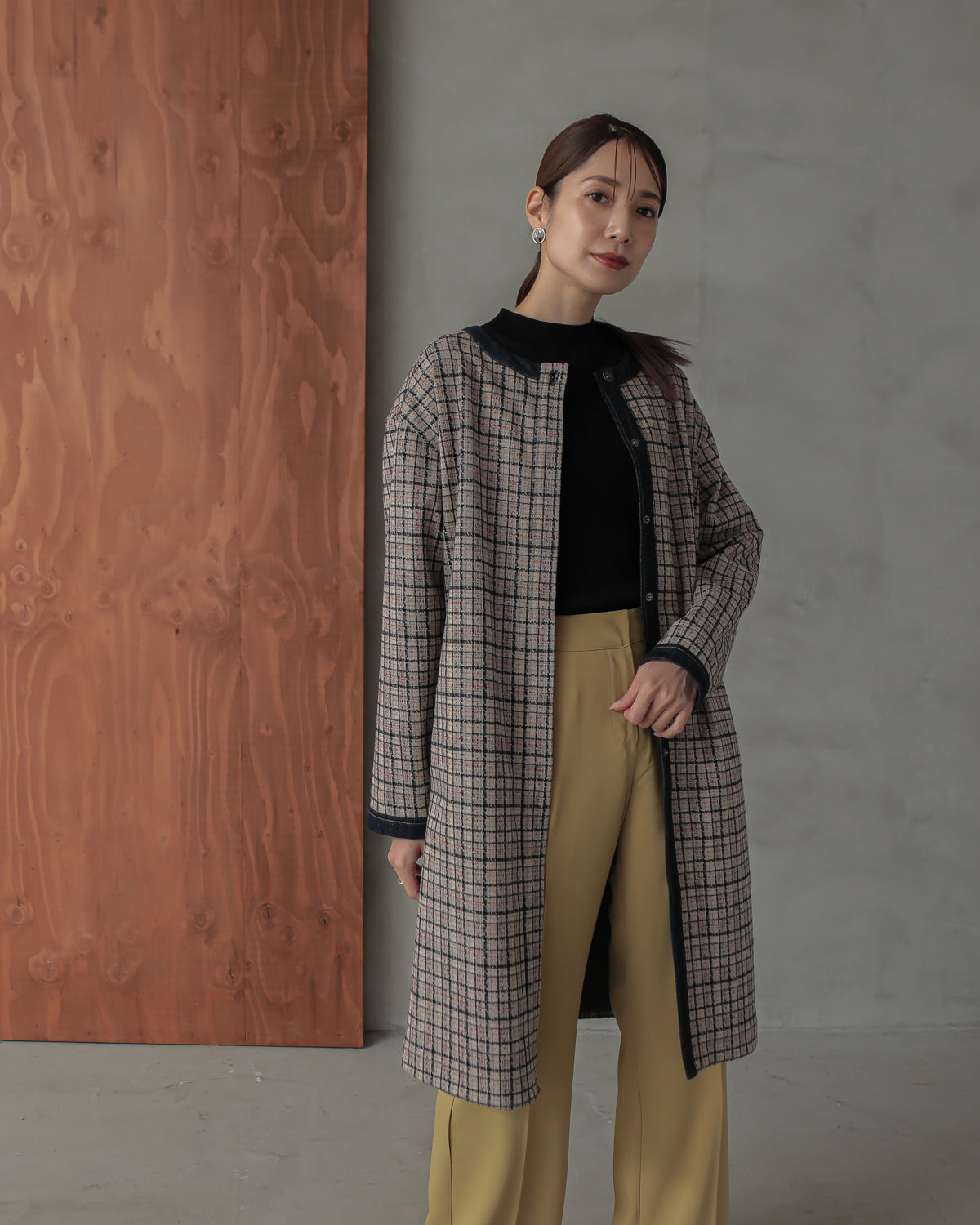 plaid coat