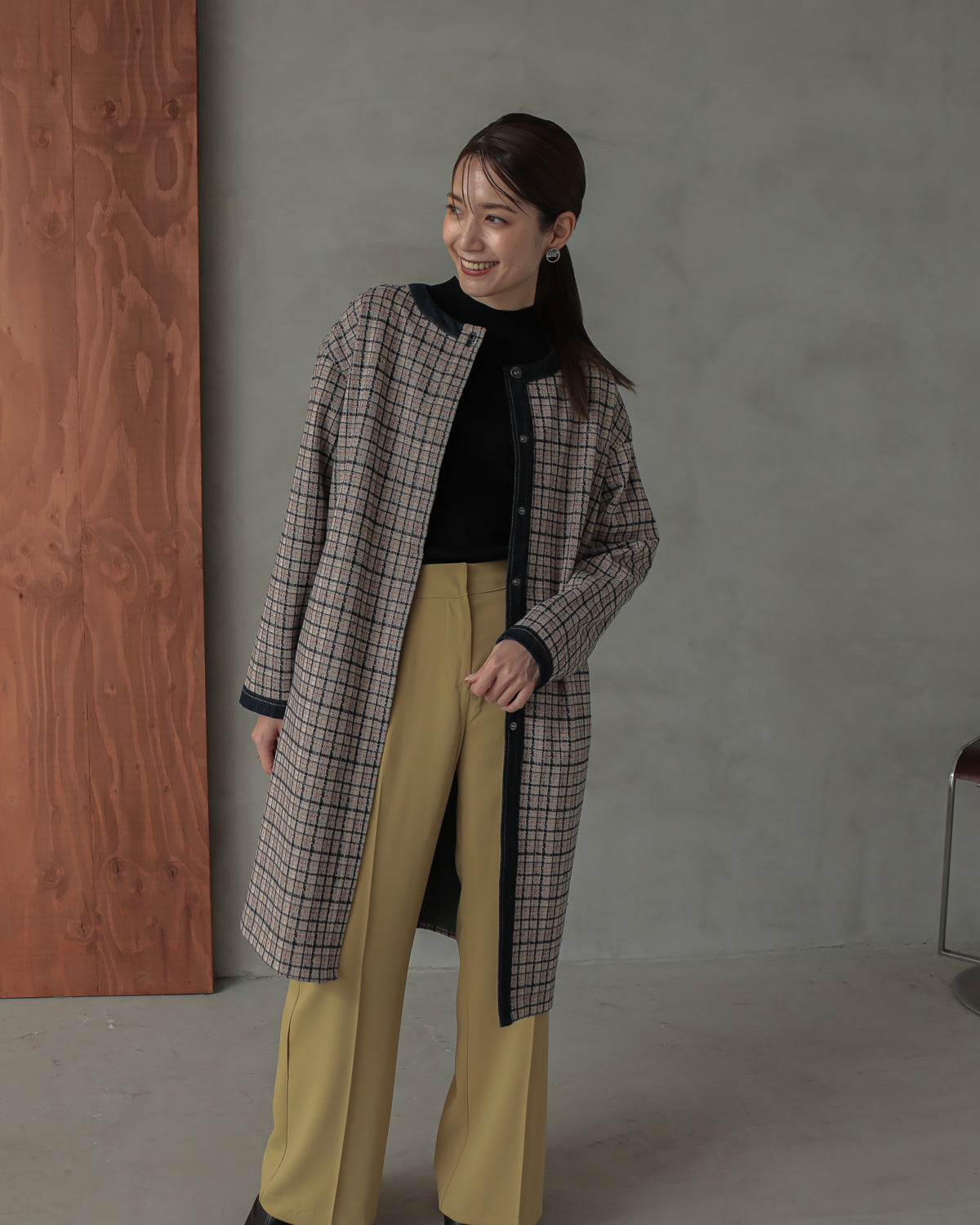 plaid coat