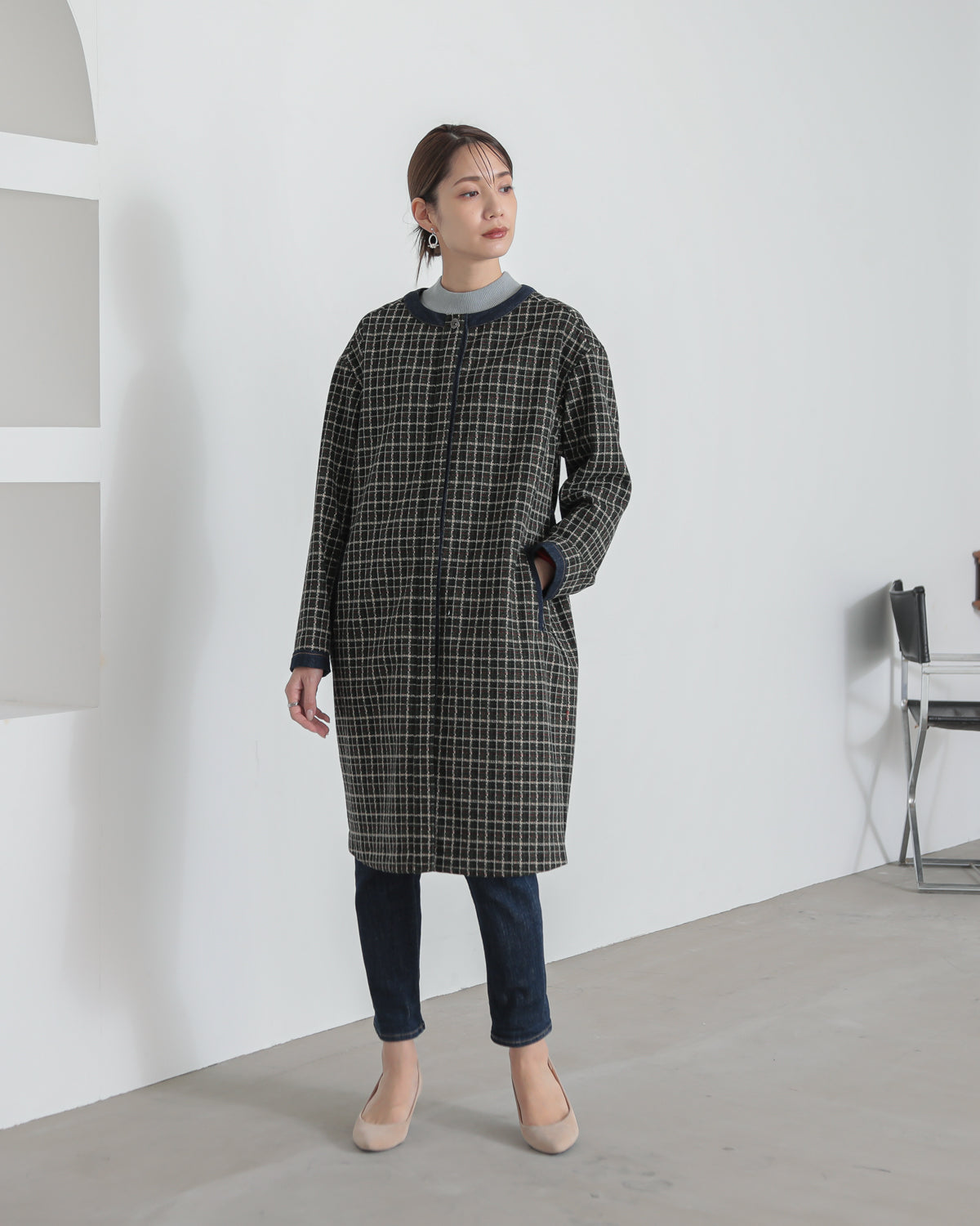 plaid coat