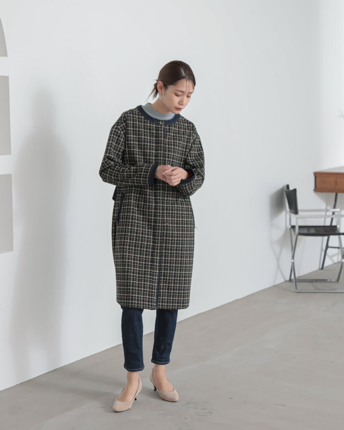 plaid coat