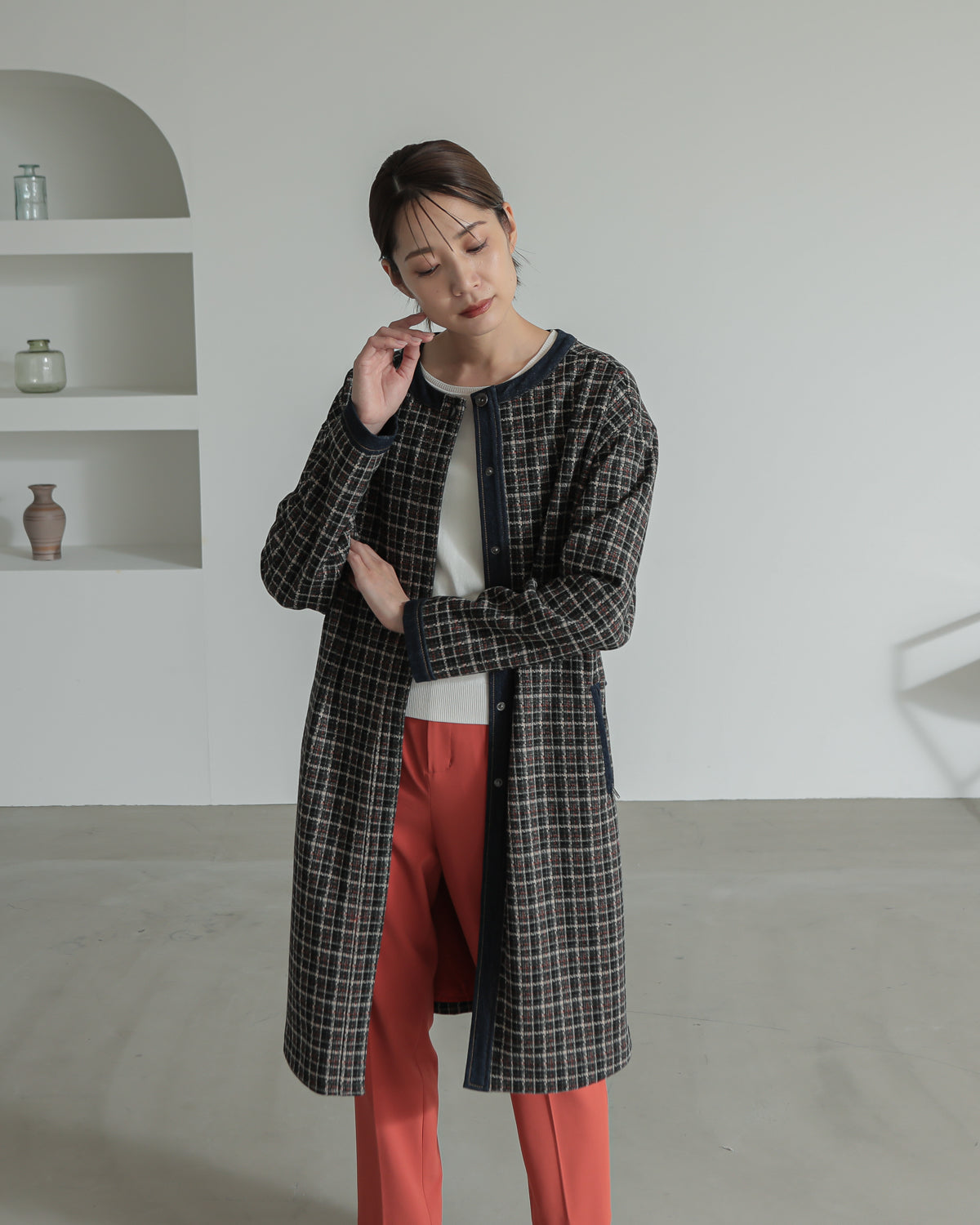 plaid coat