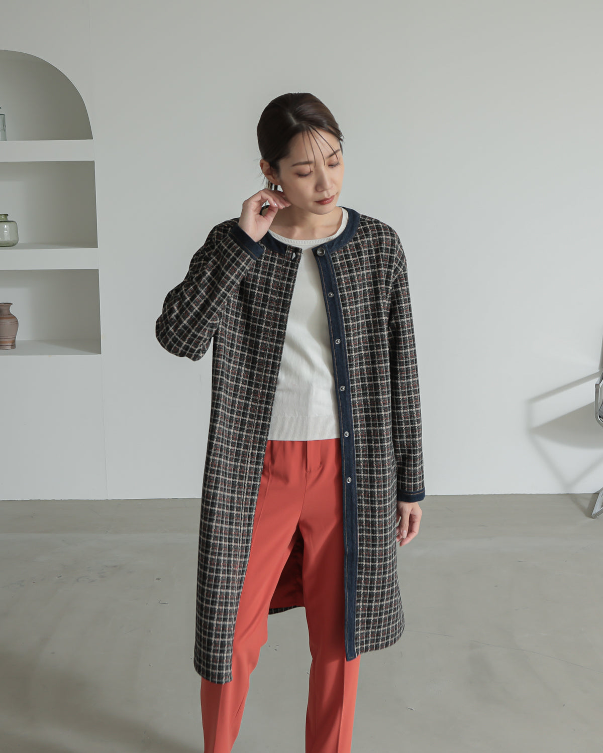 plaid coat
