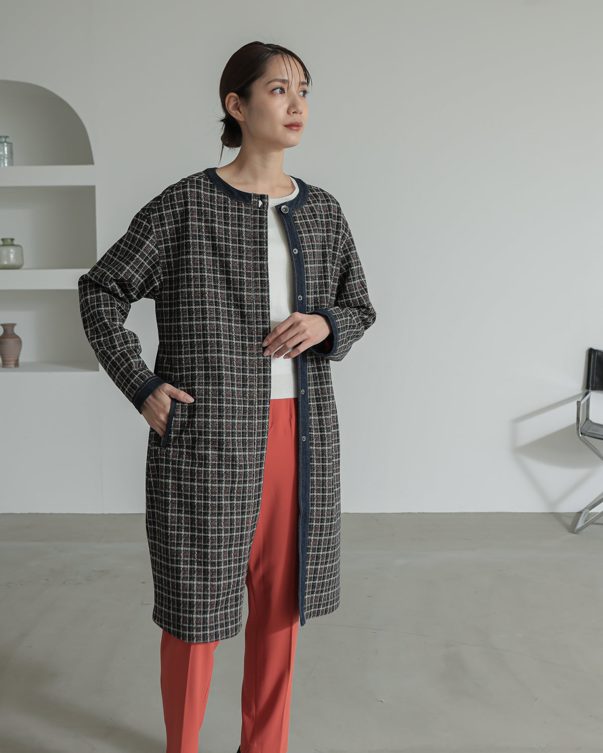 plaid coat