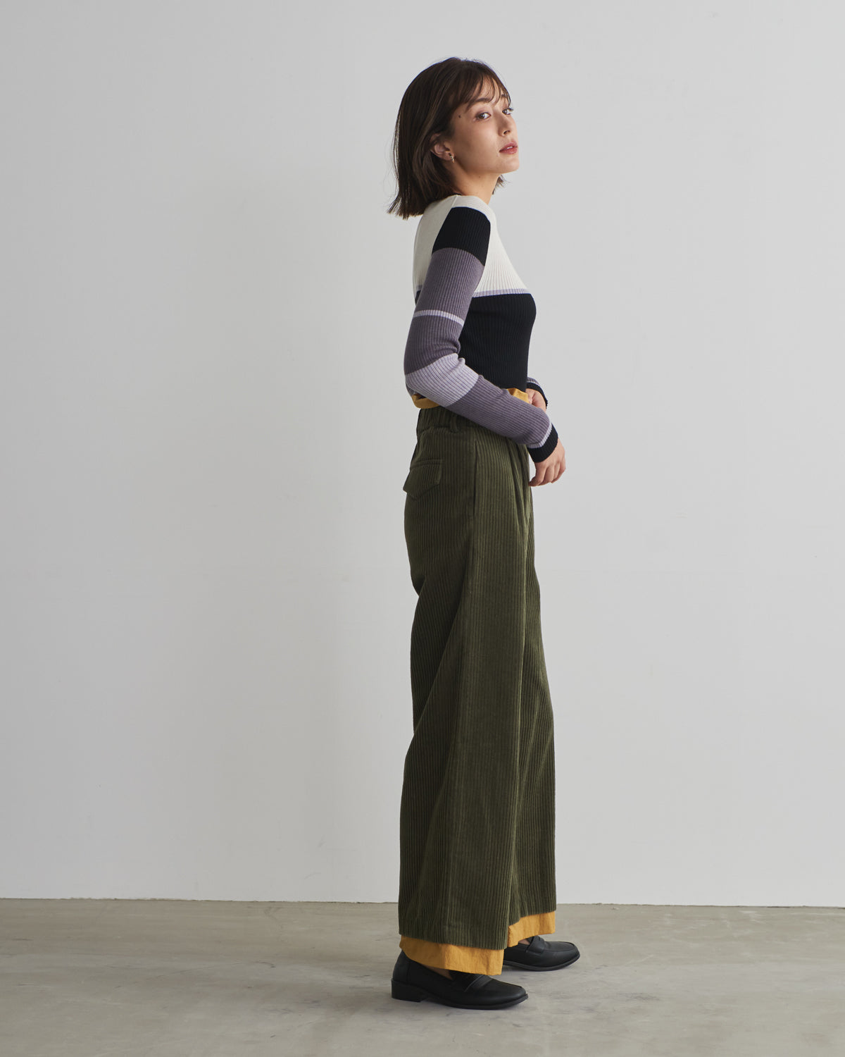 colored rib knit