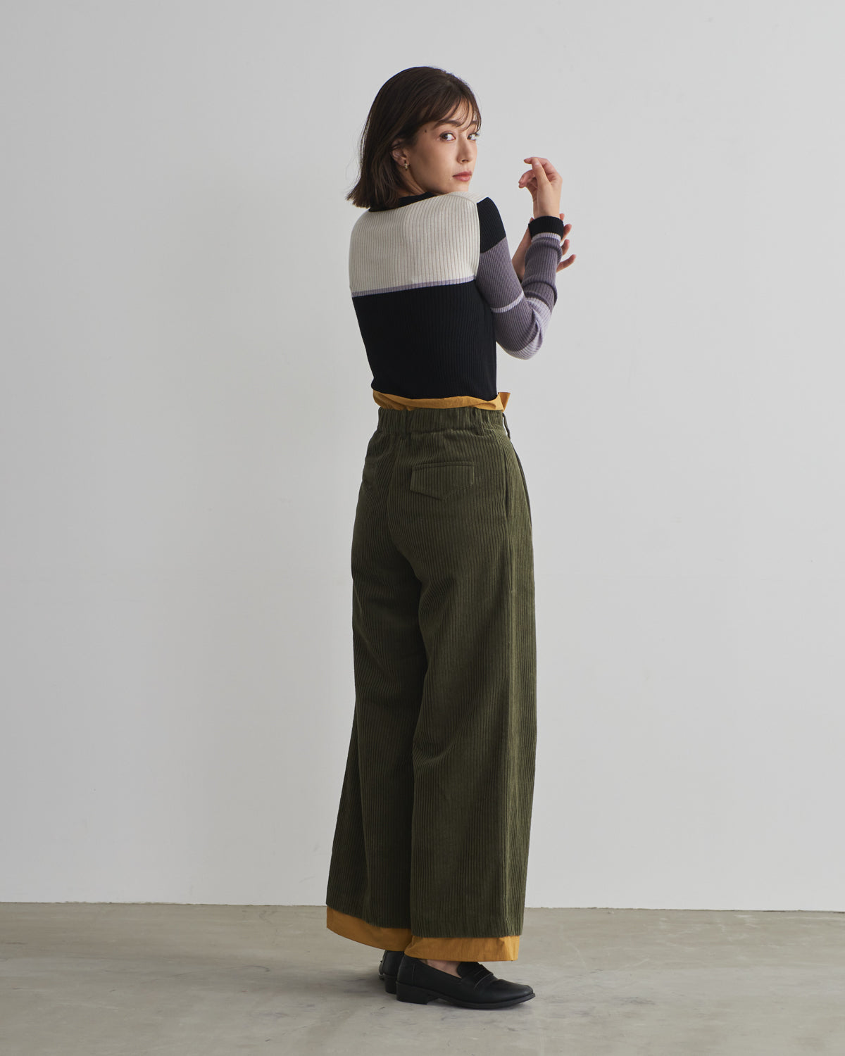 colored rib knit