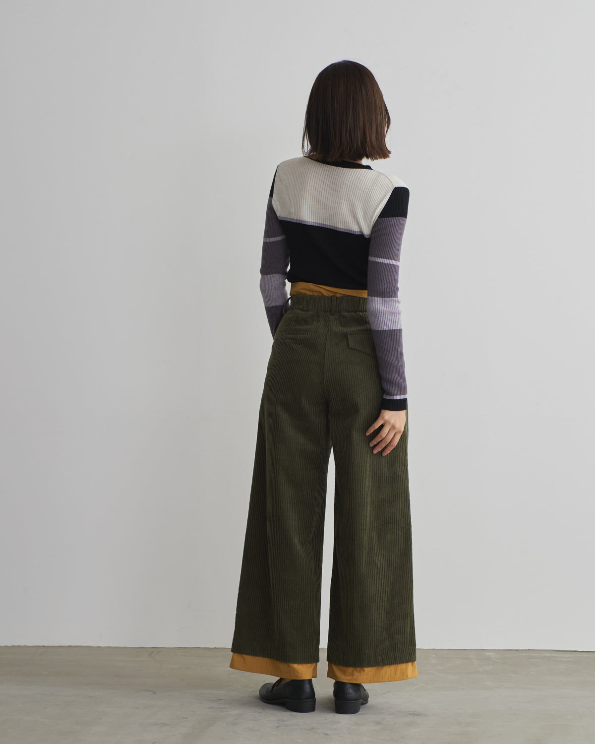 colored rib knit