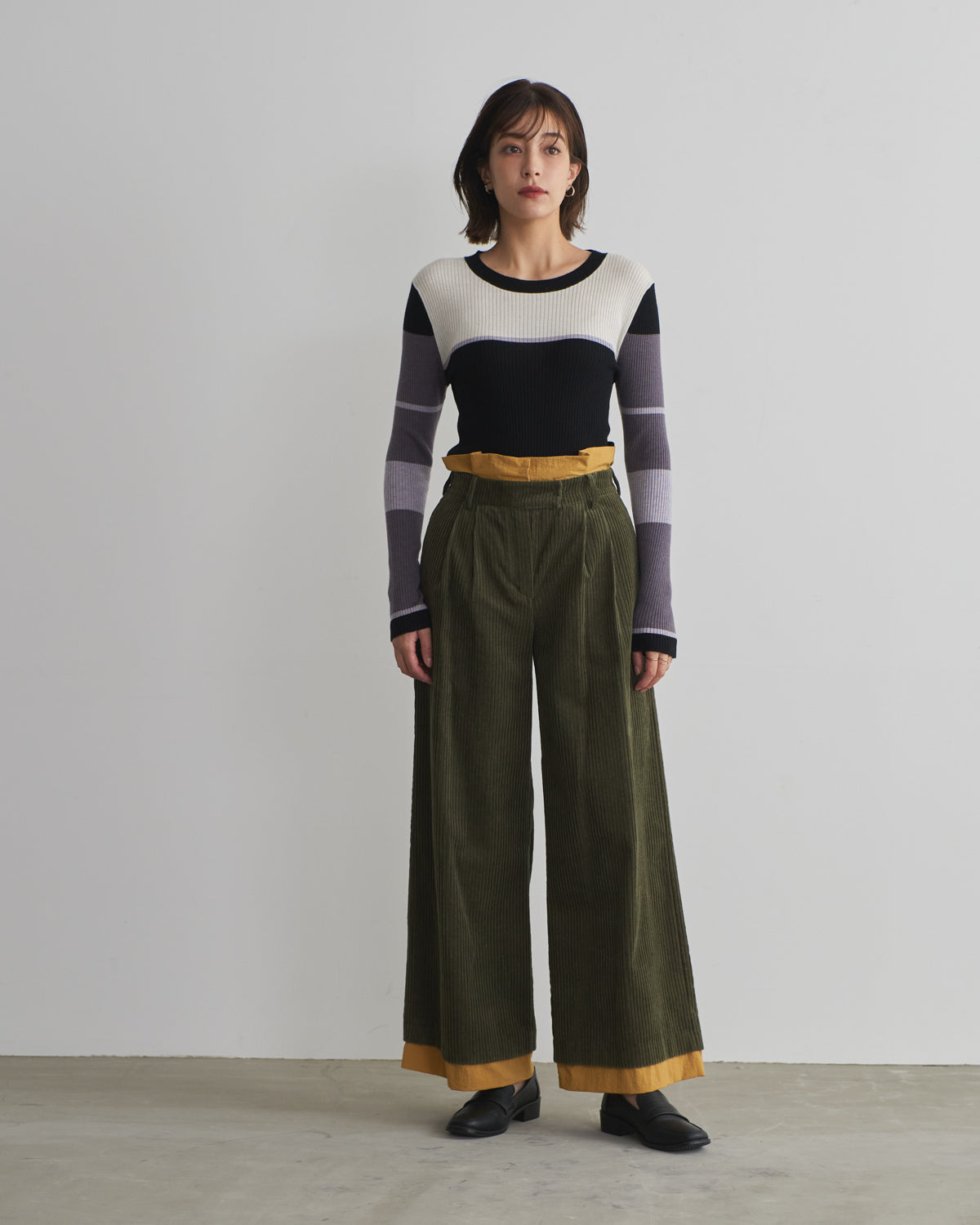 colored rib knit