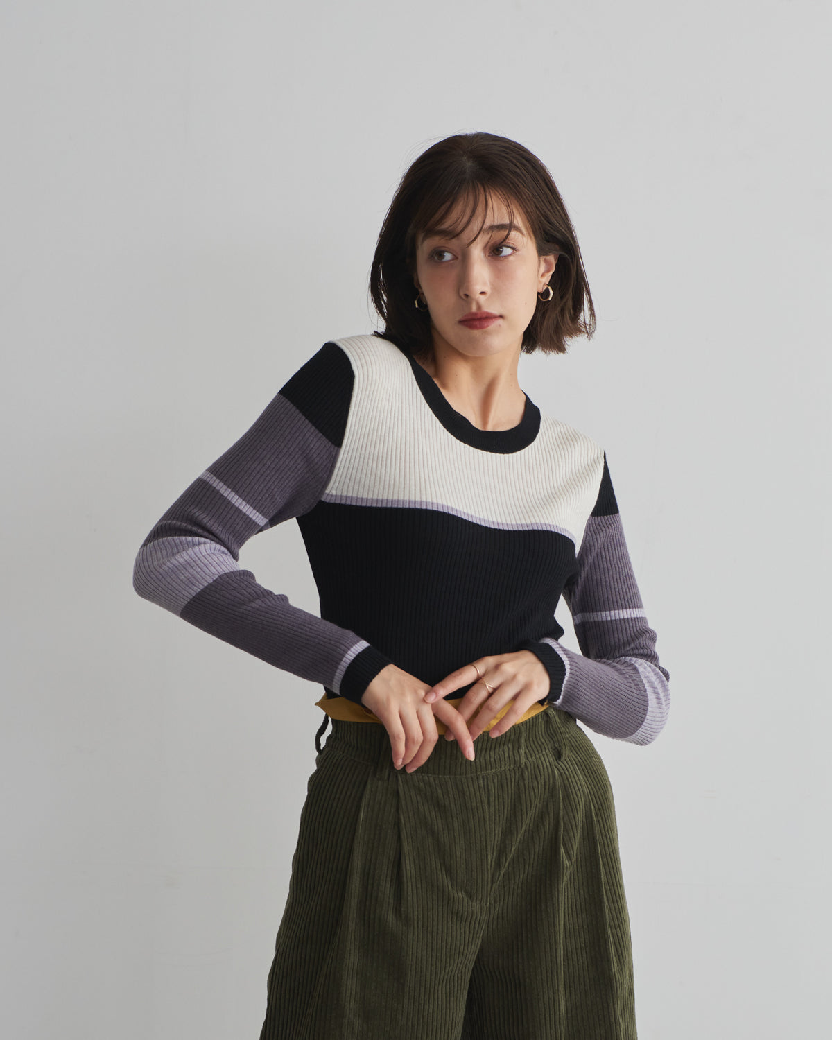 colored rib knit