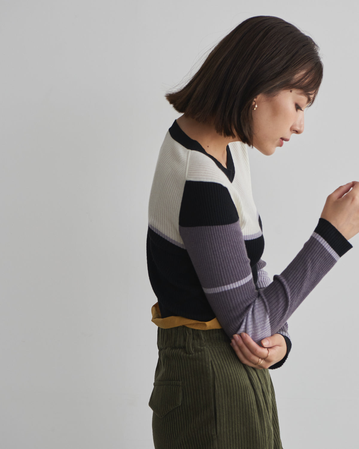 colored rib knit