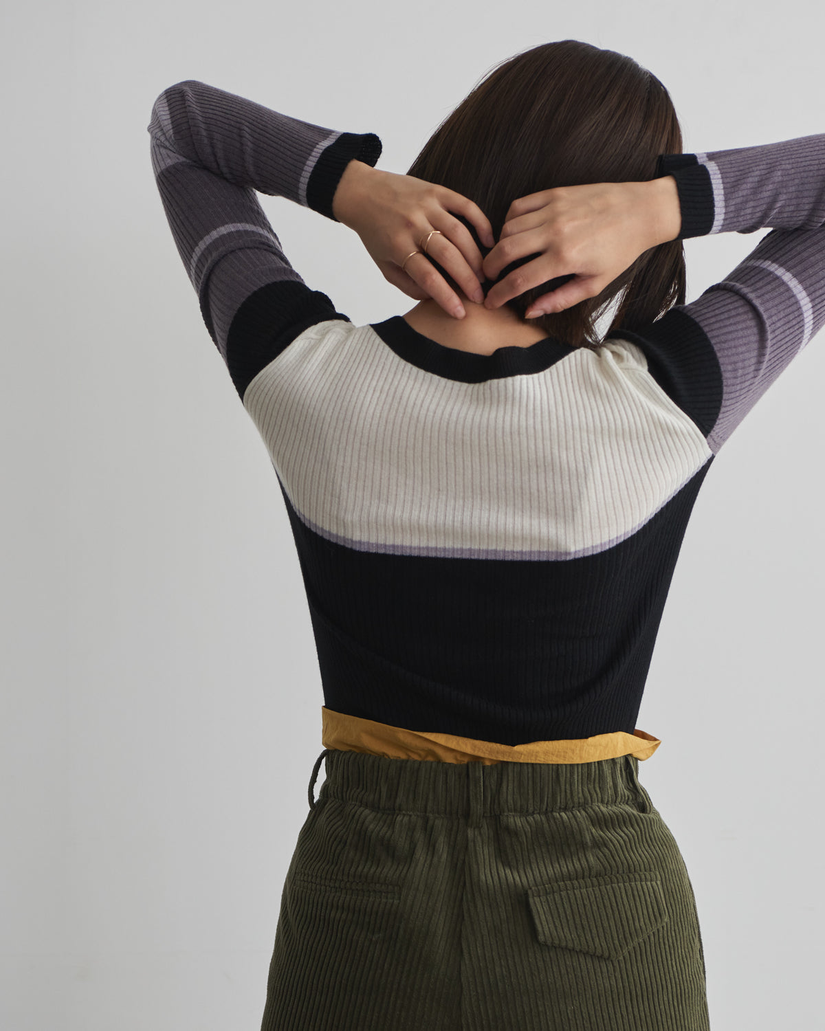 colored rib knit