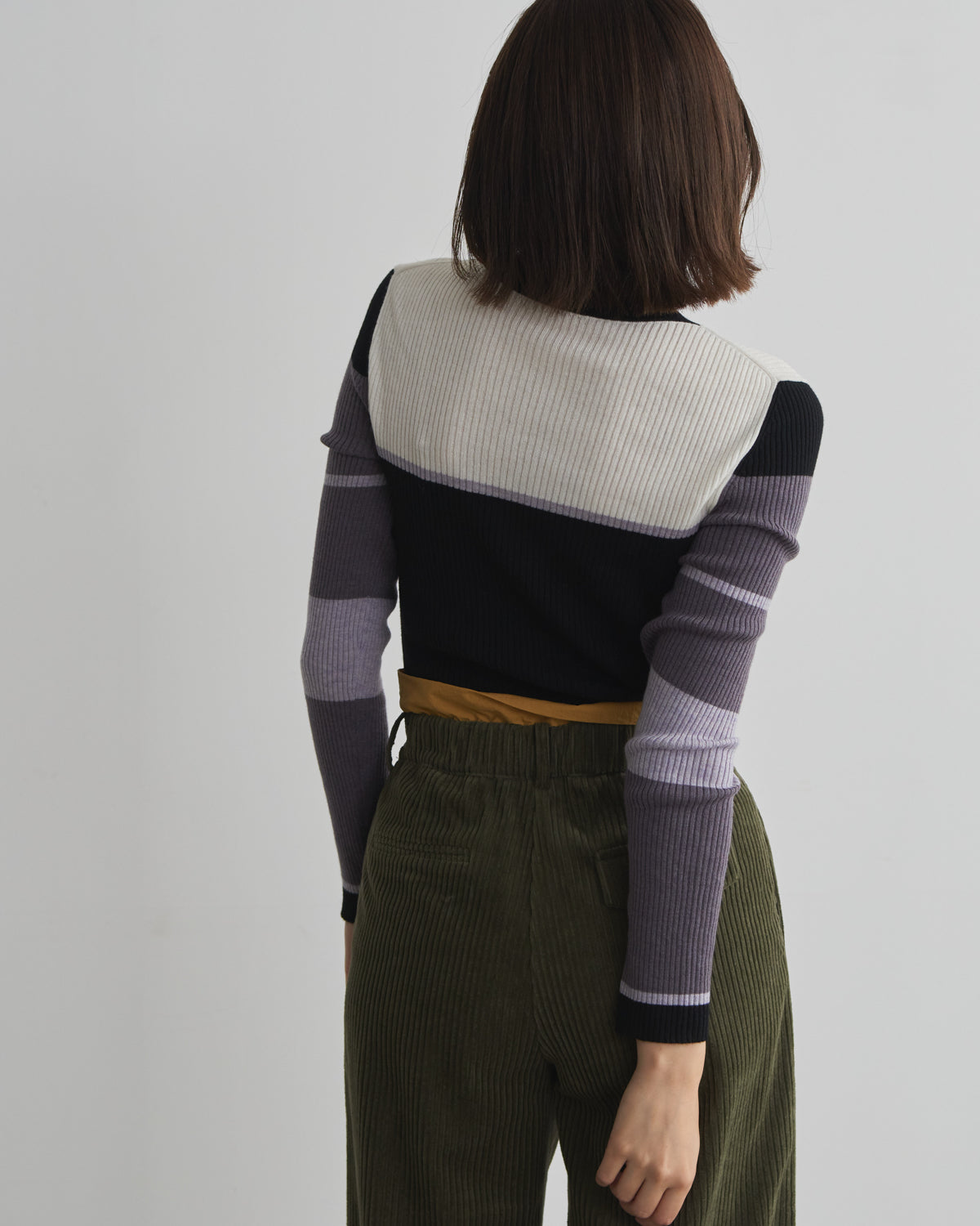 colored rib knit