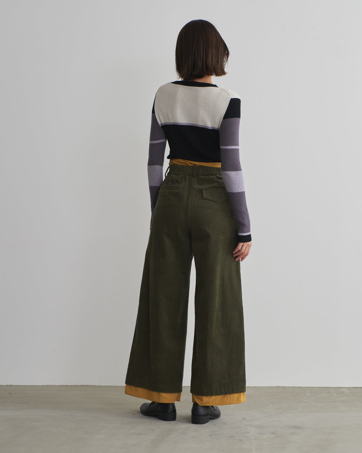 colored rib knit