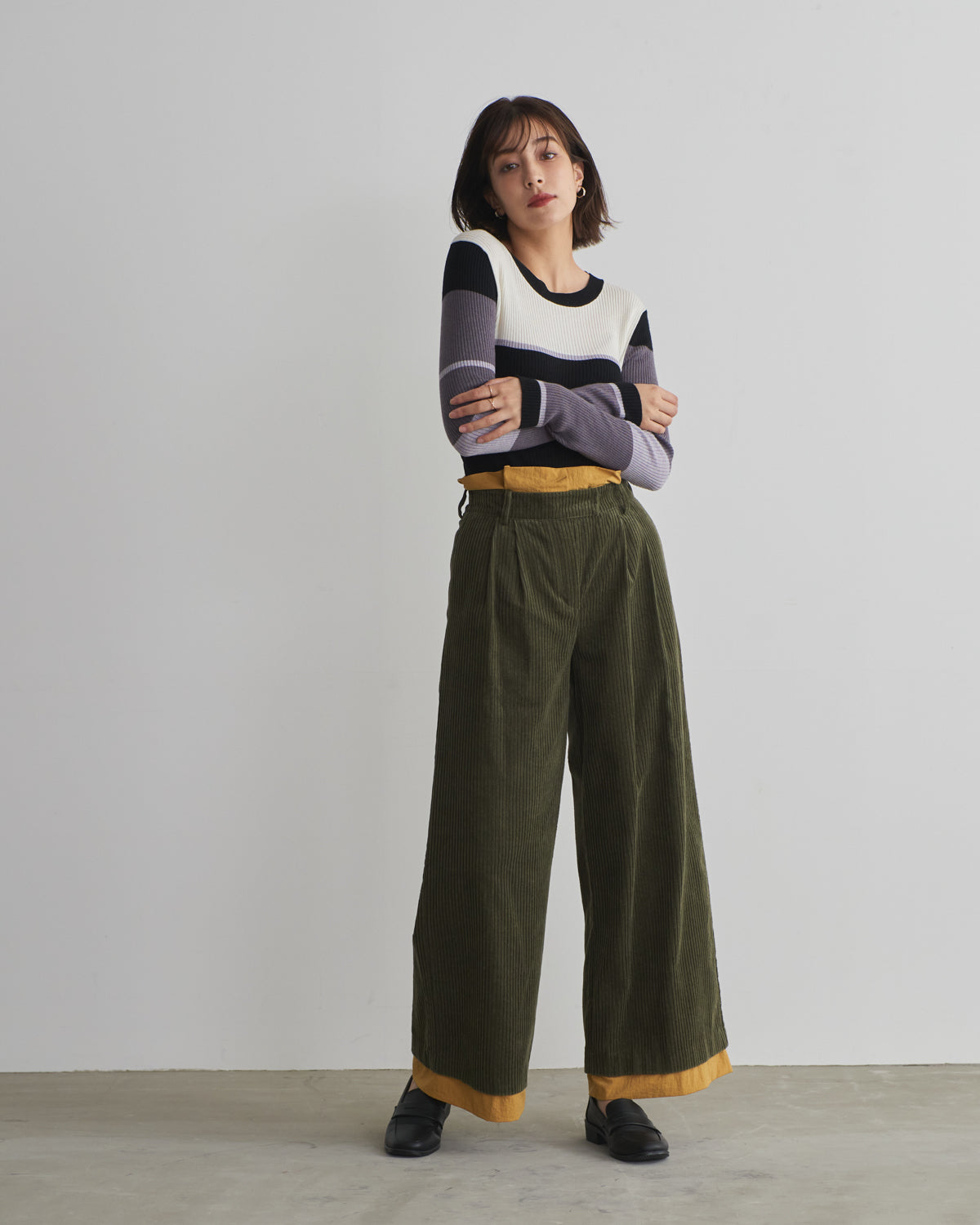 colored rib knit