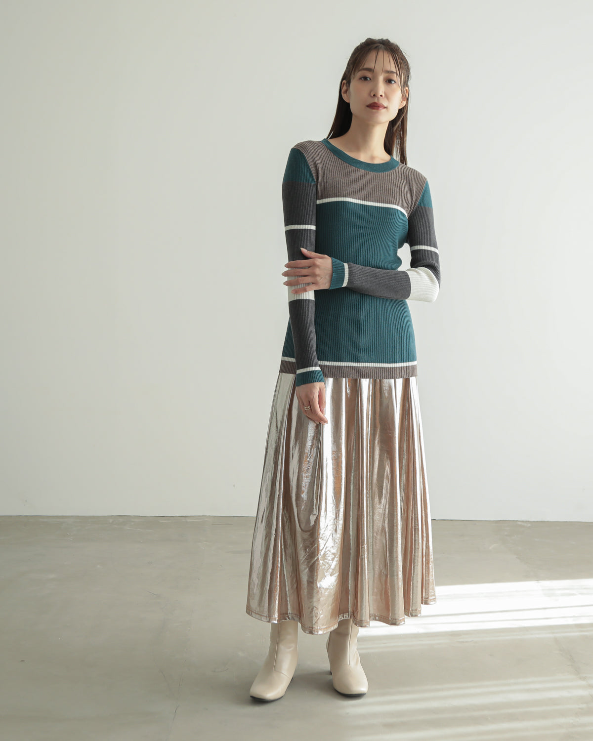 colored rib knit