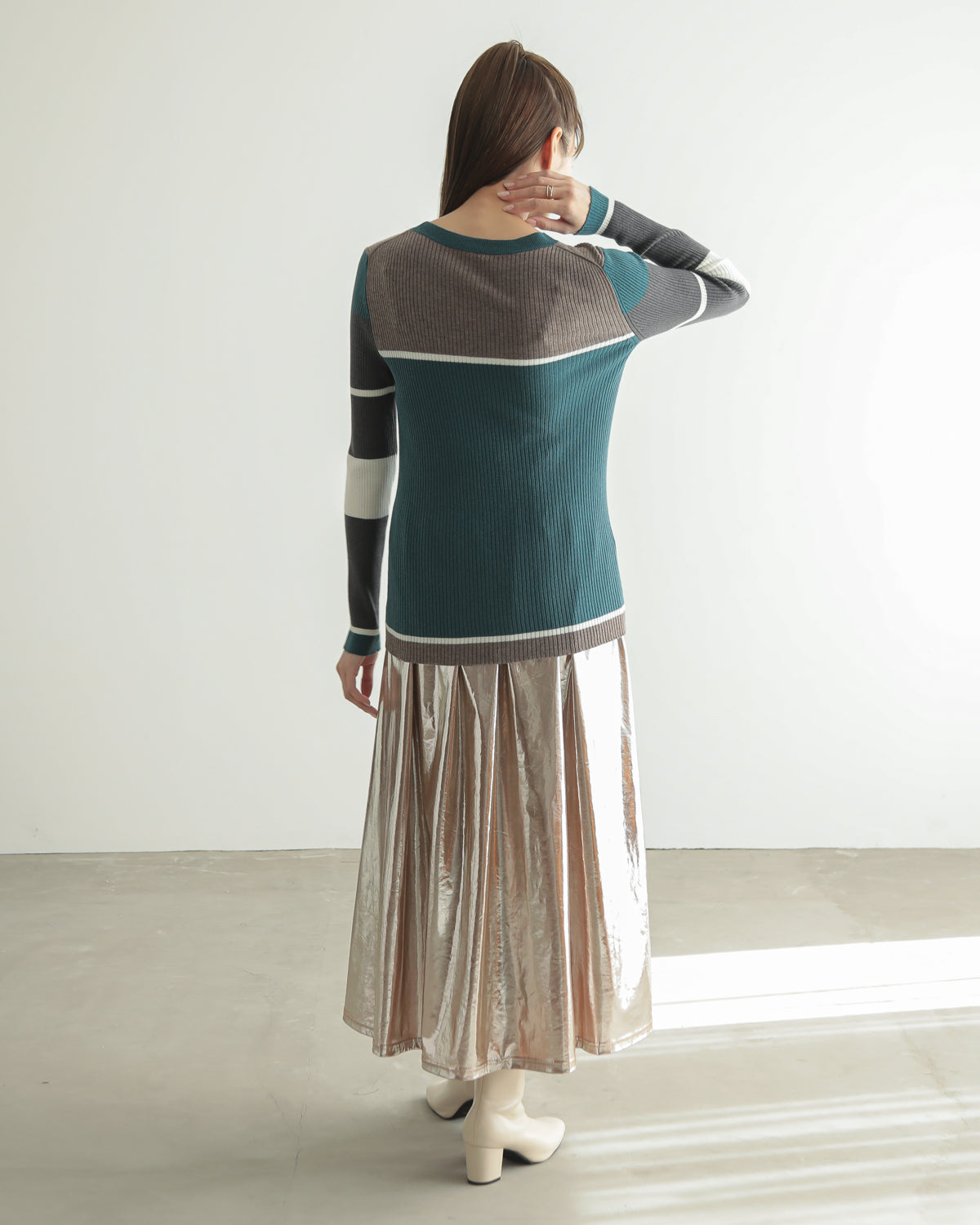 colored rib knit