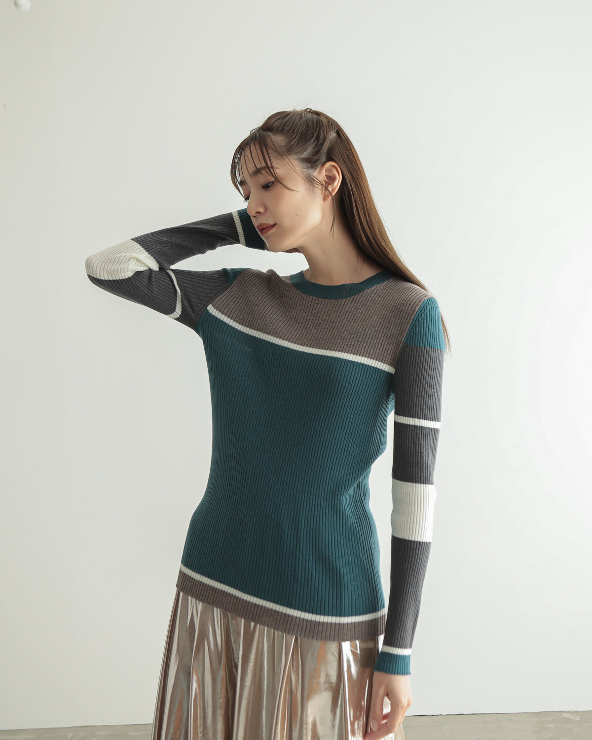 colored rib knit
