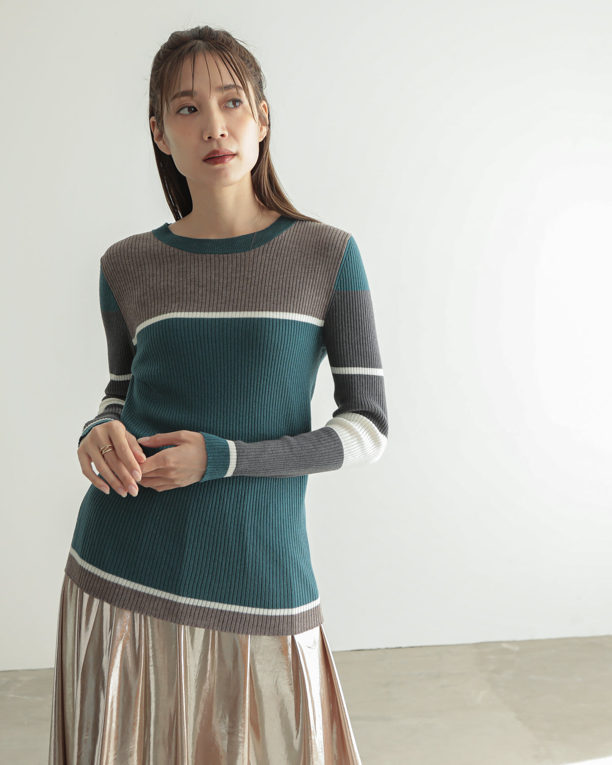 colored rib knit