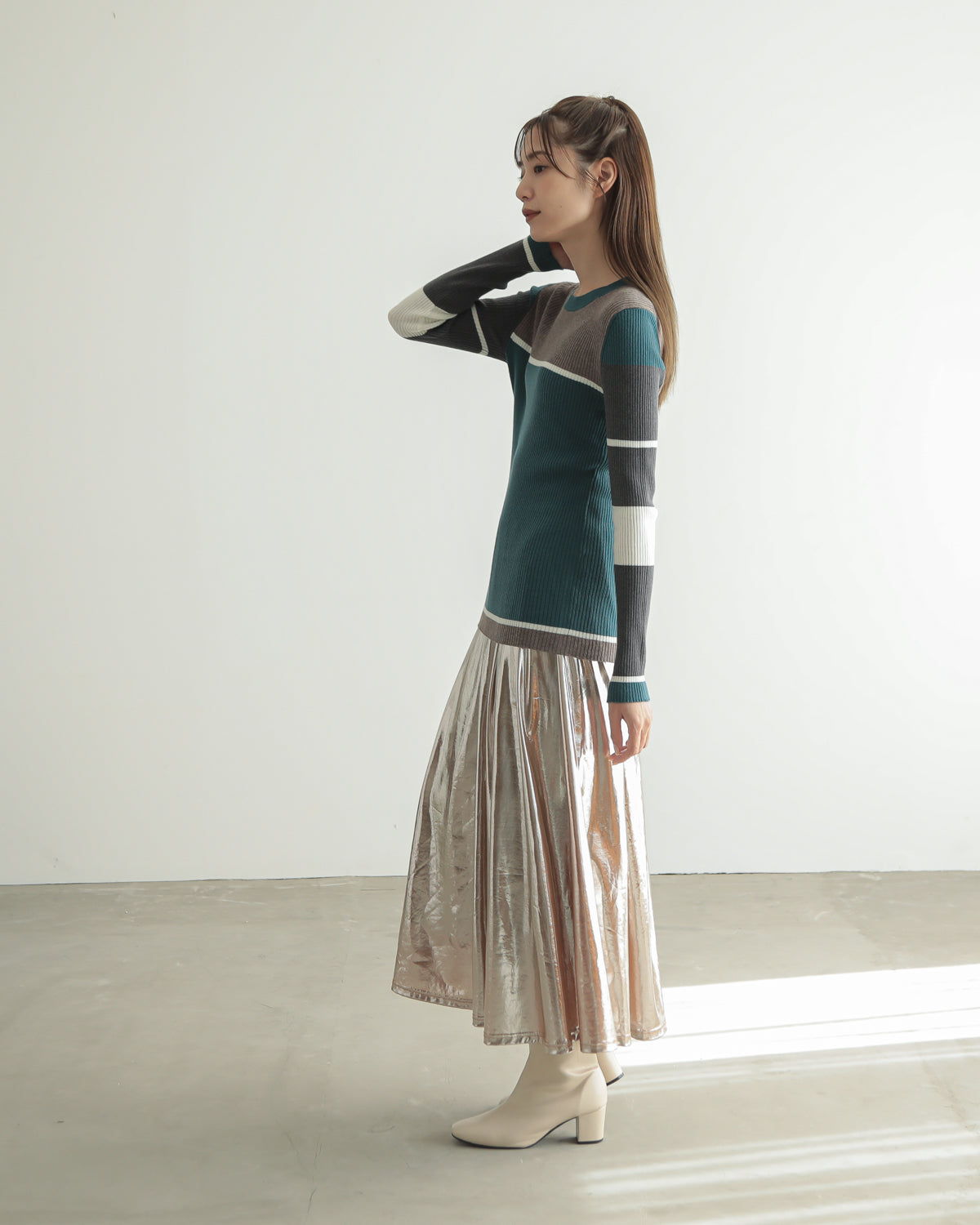 colored rib knit