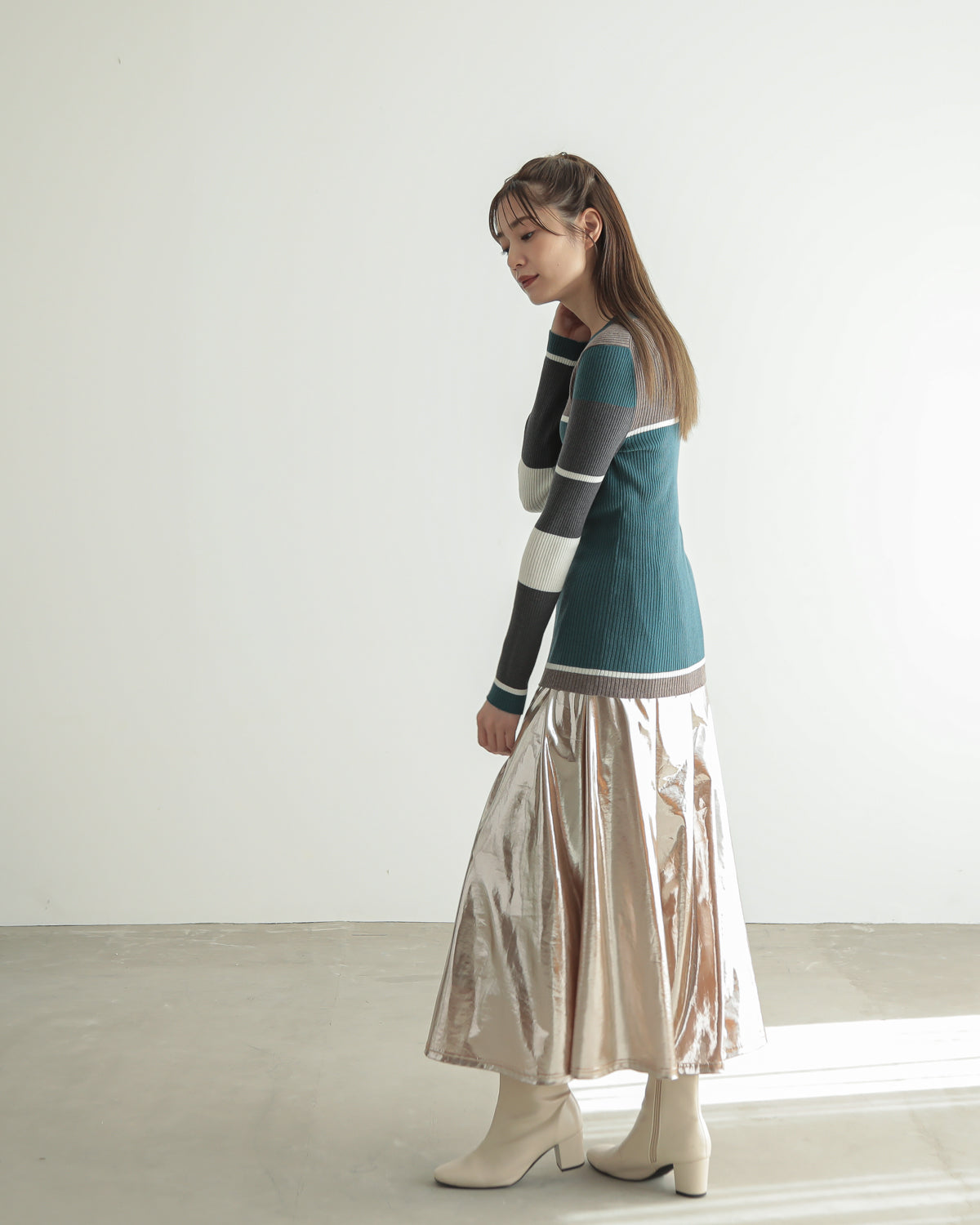 colored rib knit