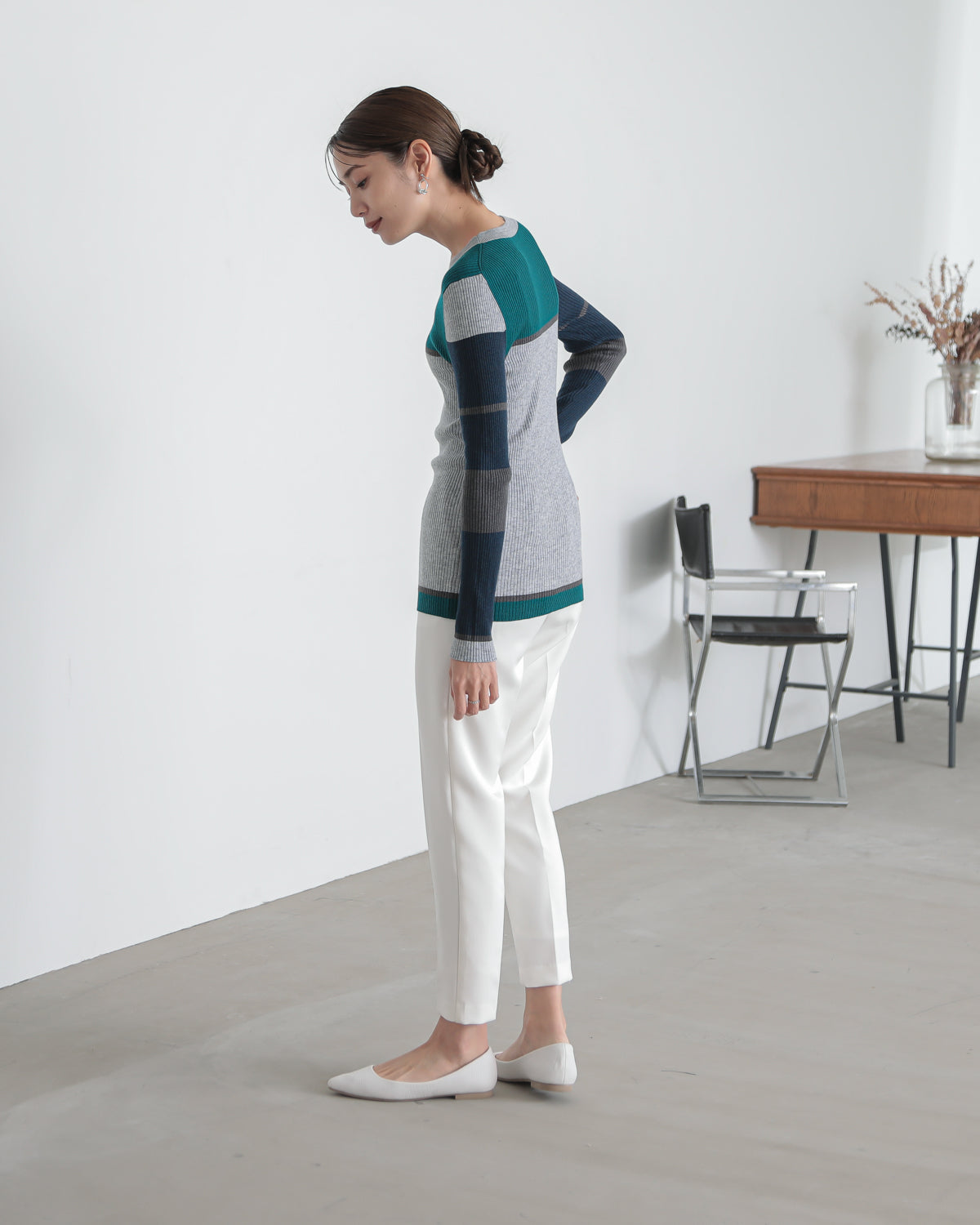 colored rib knit