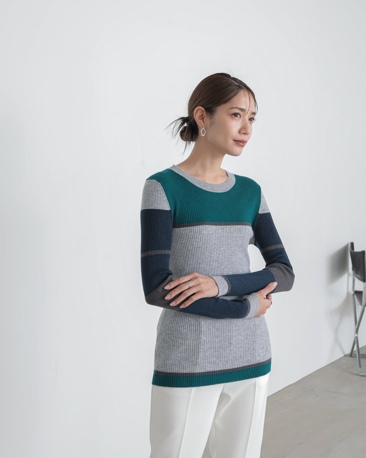 colored rib knit