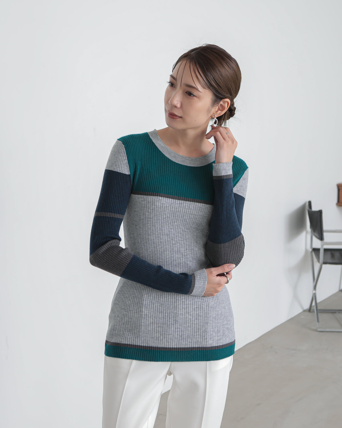 colored rib knit
