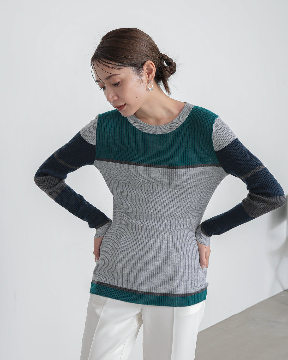 colored rib knit