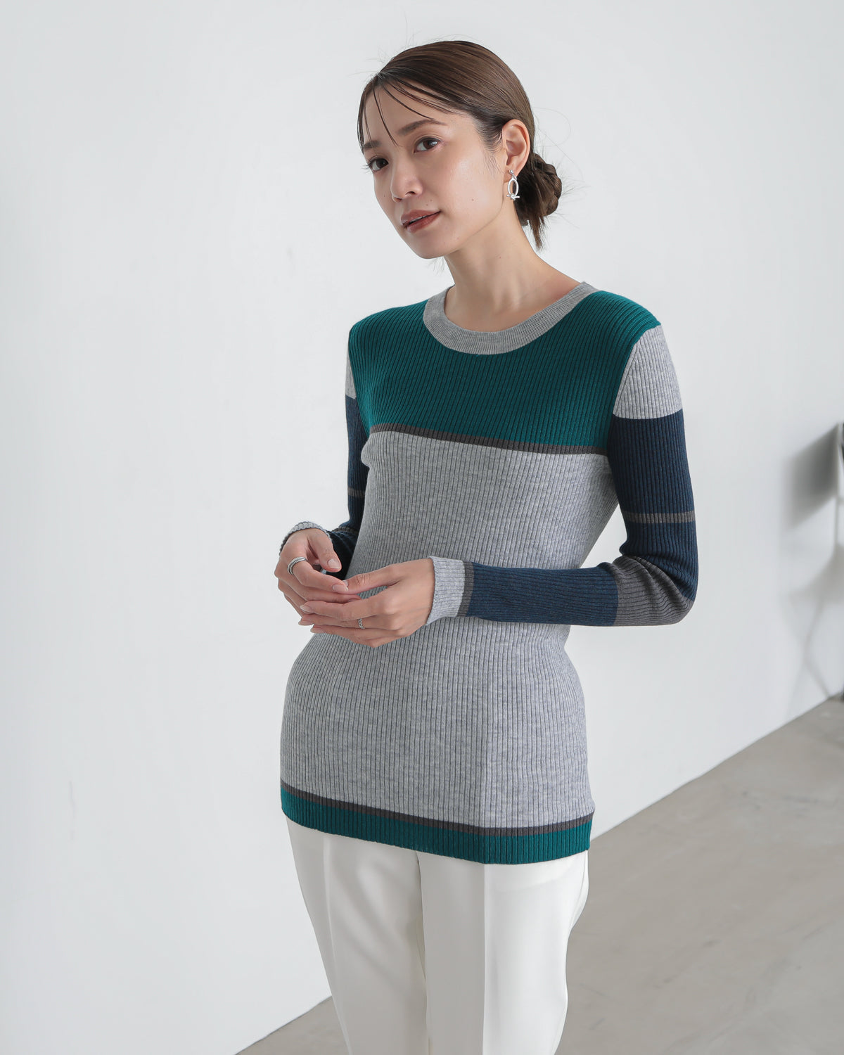 colored rib knit