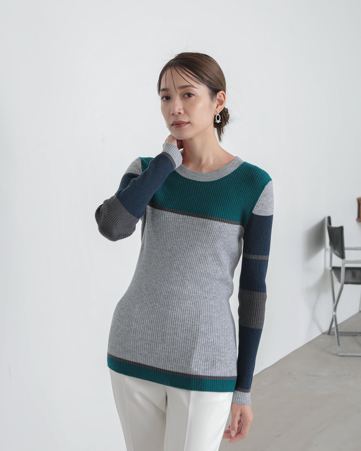 colored rib knit
