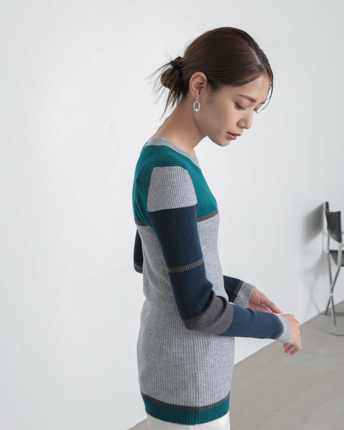 colored rib knit