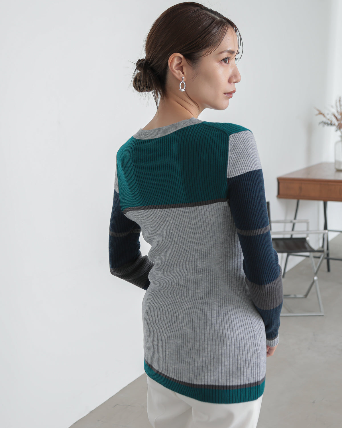 colored rib knit
