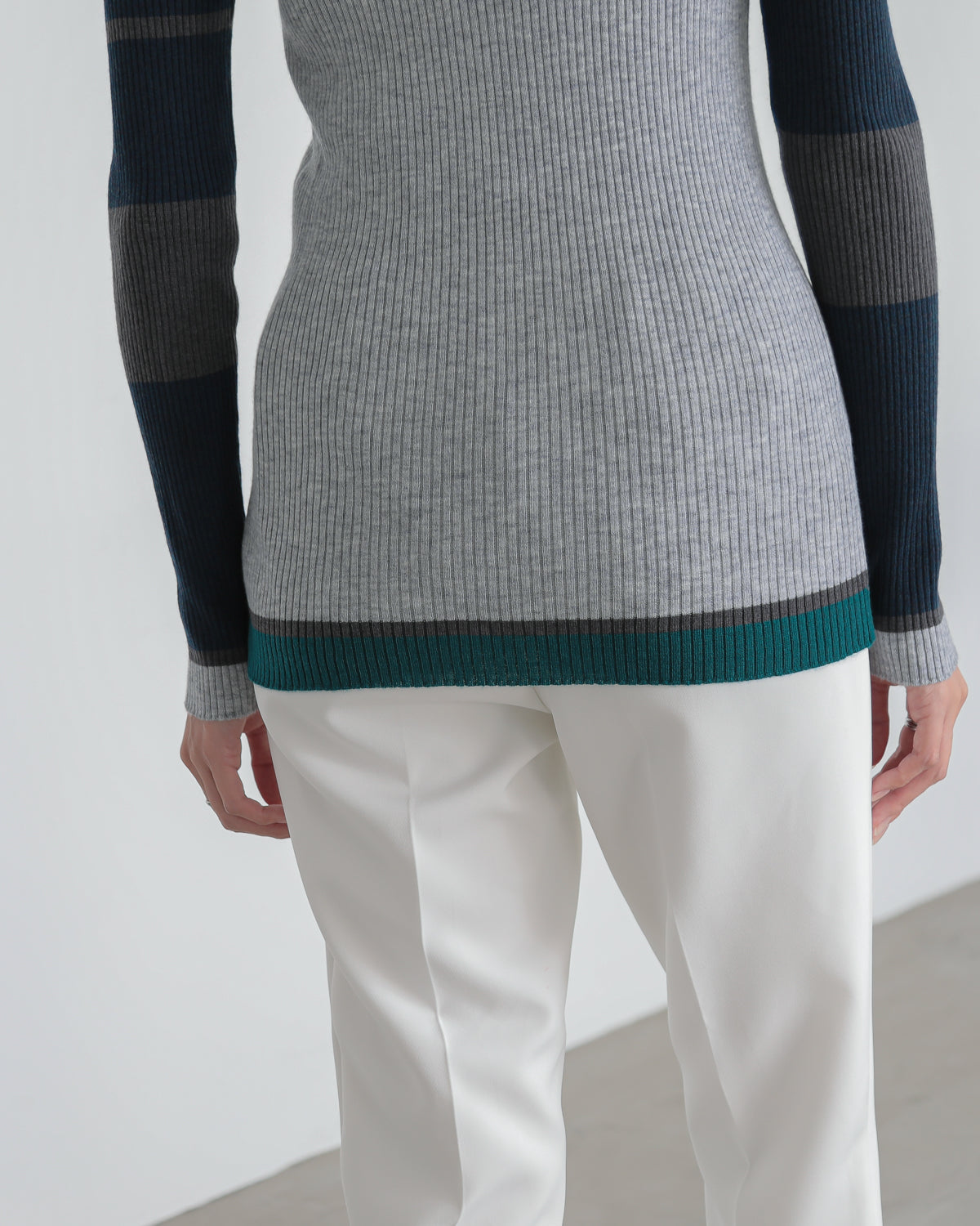 colored rib knit