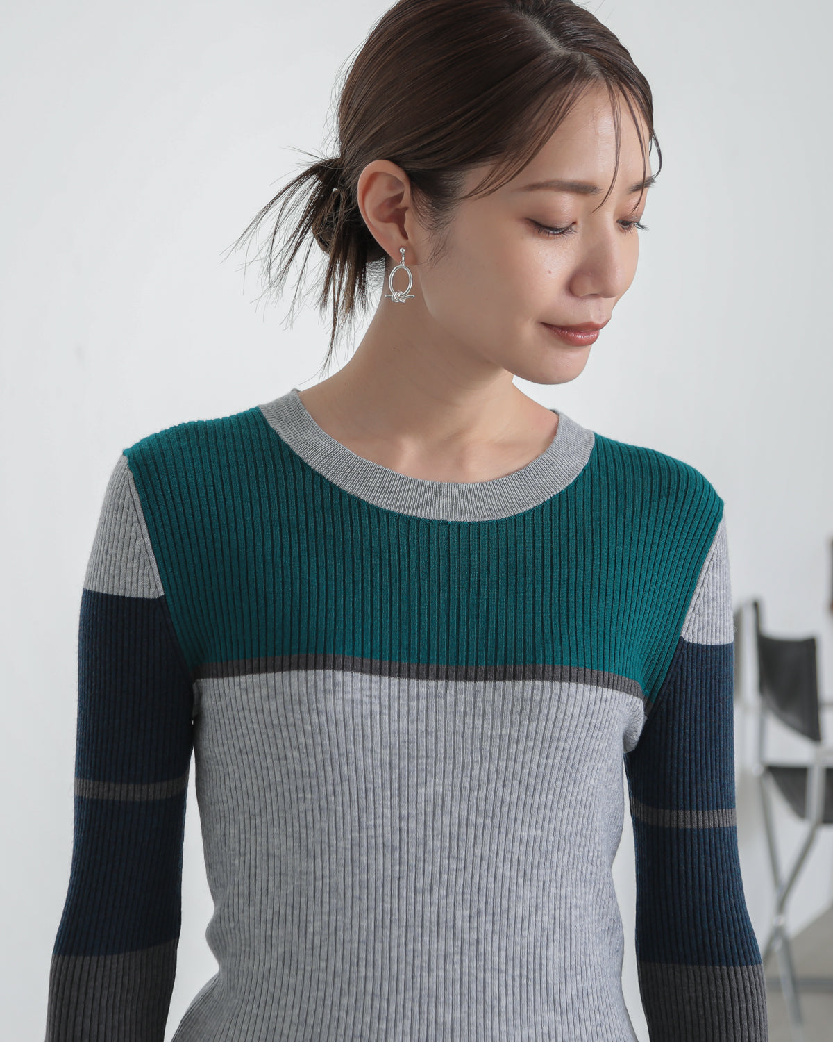 colored rib knit