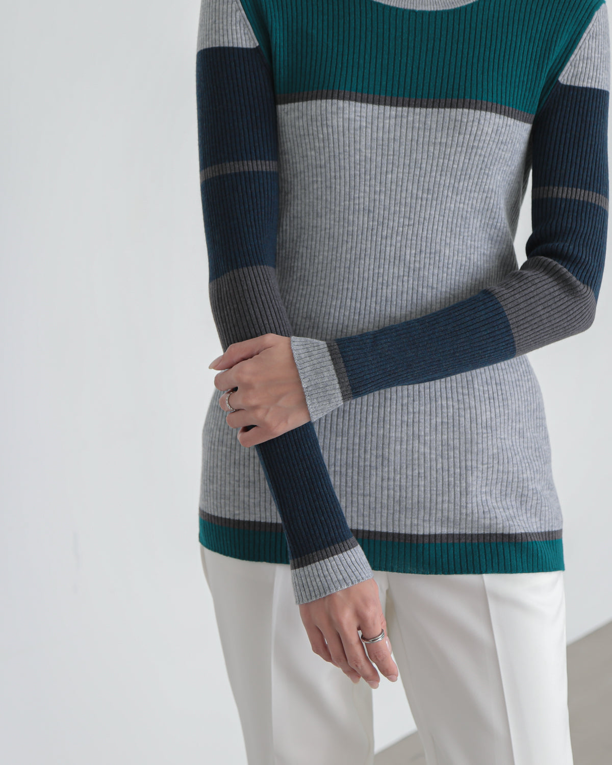 colored rib knit