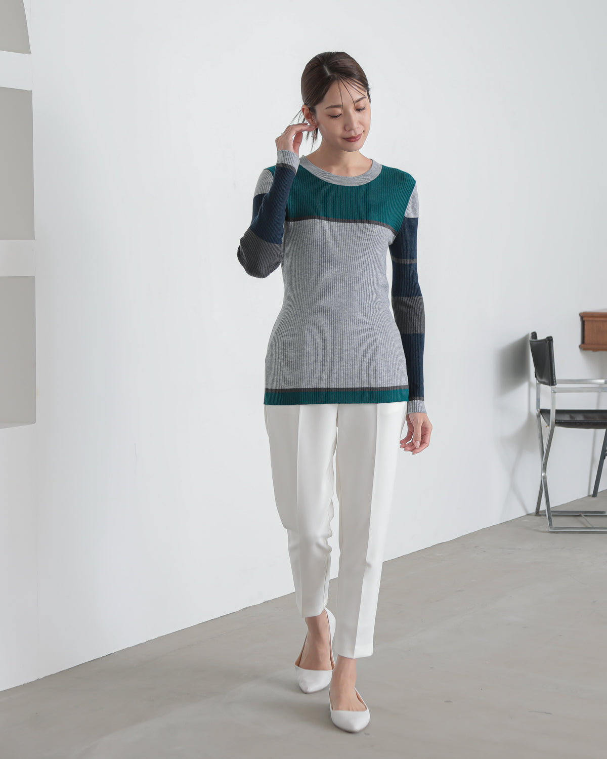 colored rib knit