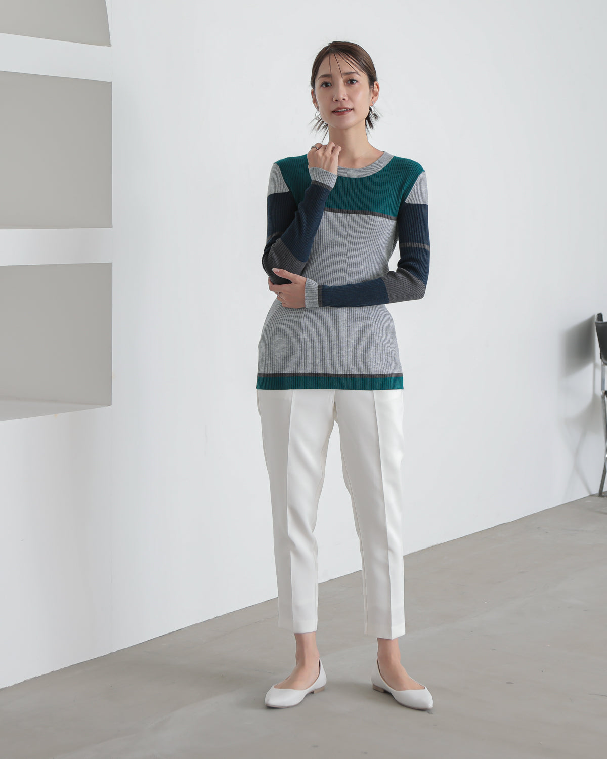 colored rib knit