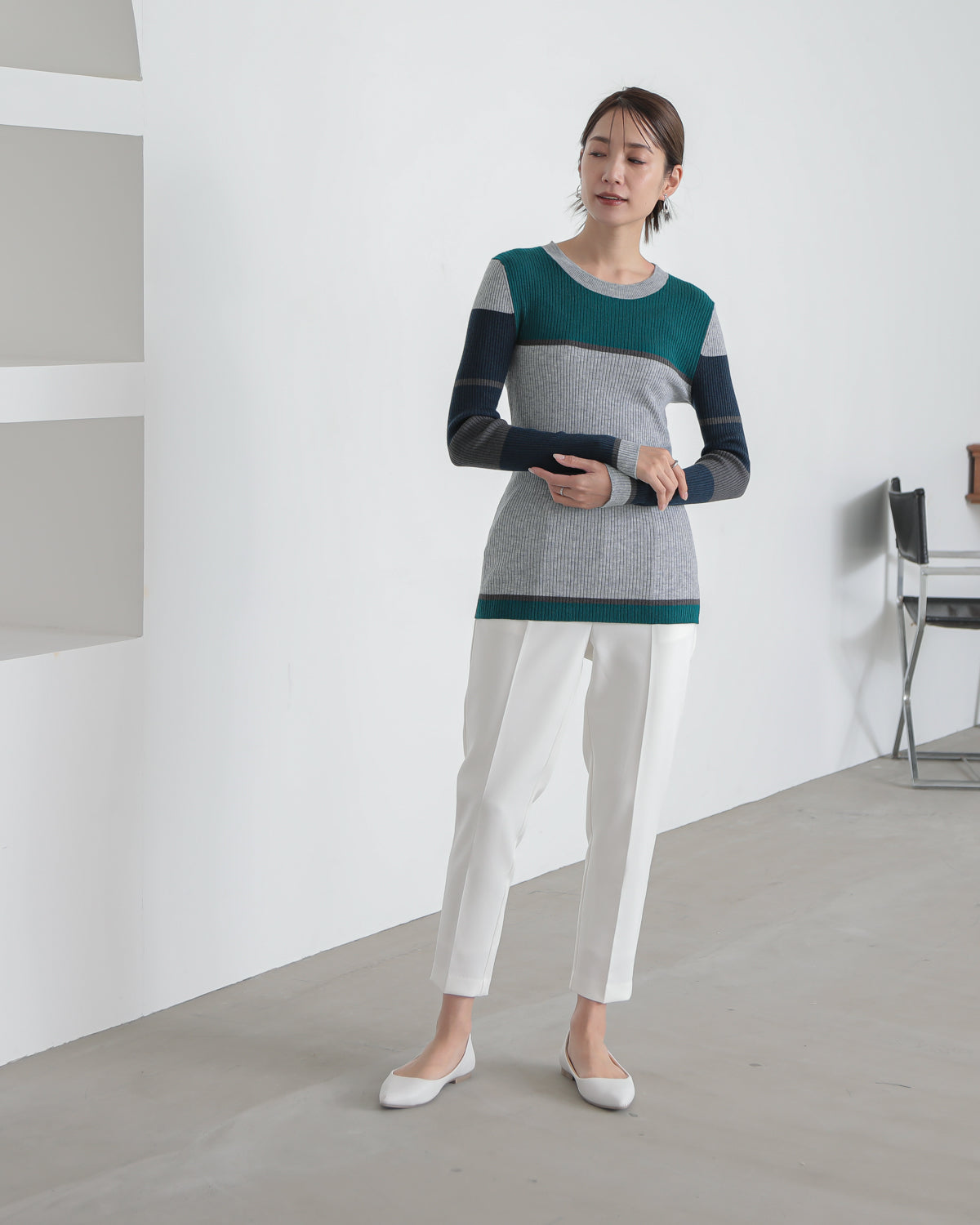 colored rib knit