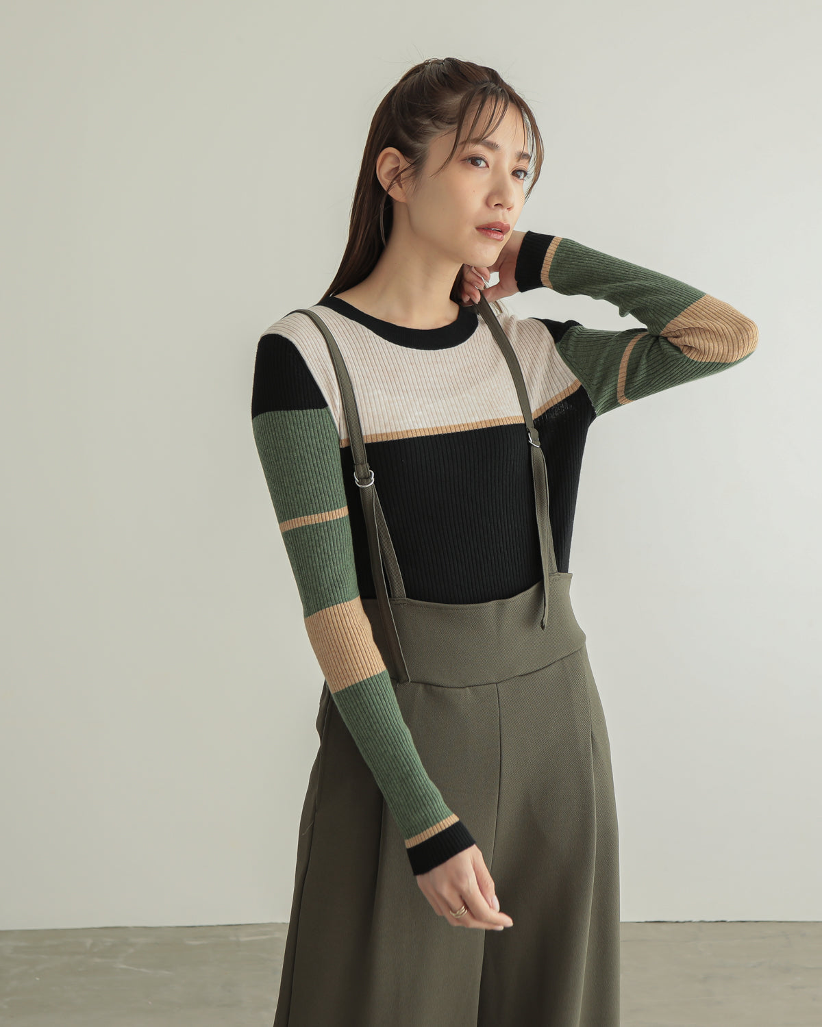 colored rib knit