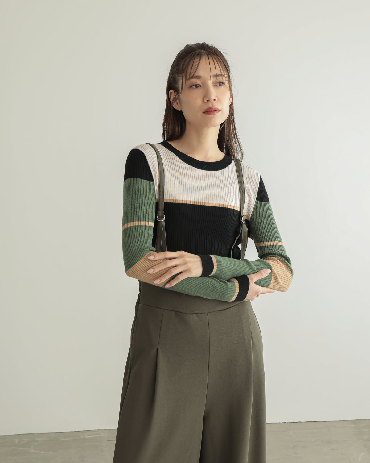 colored rib knit