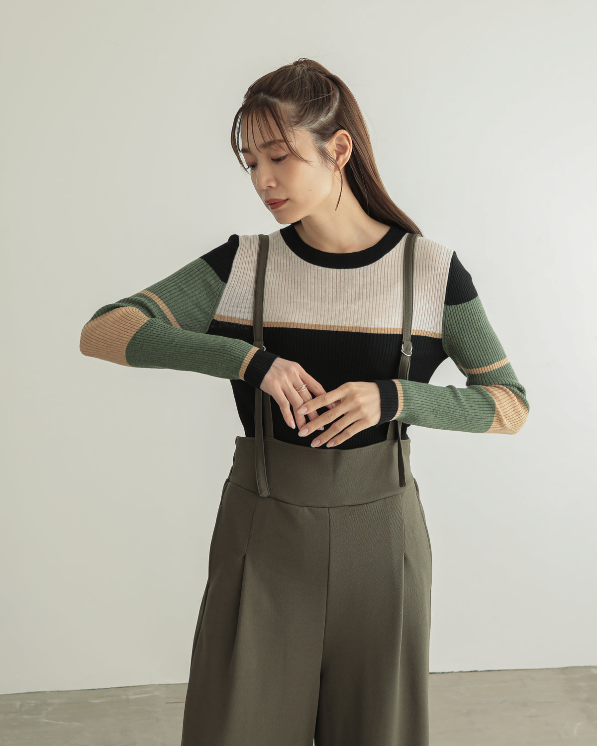 colored rib knit