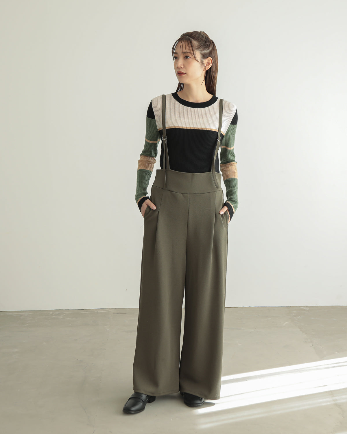 colored rib knit