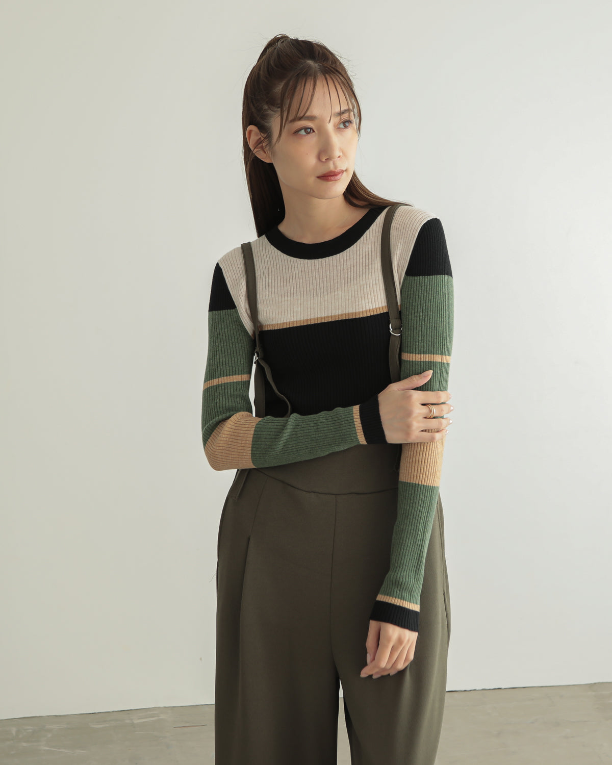 colored rib knit