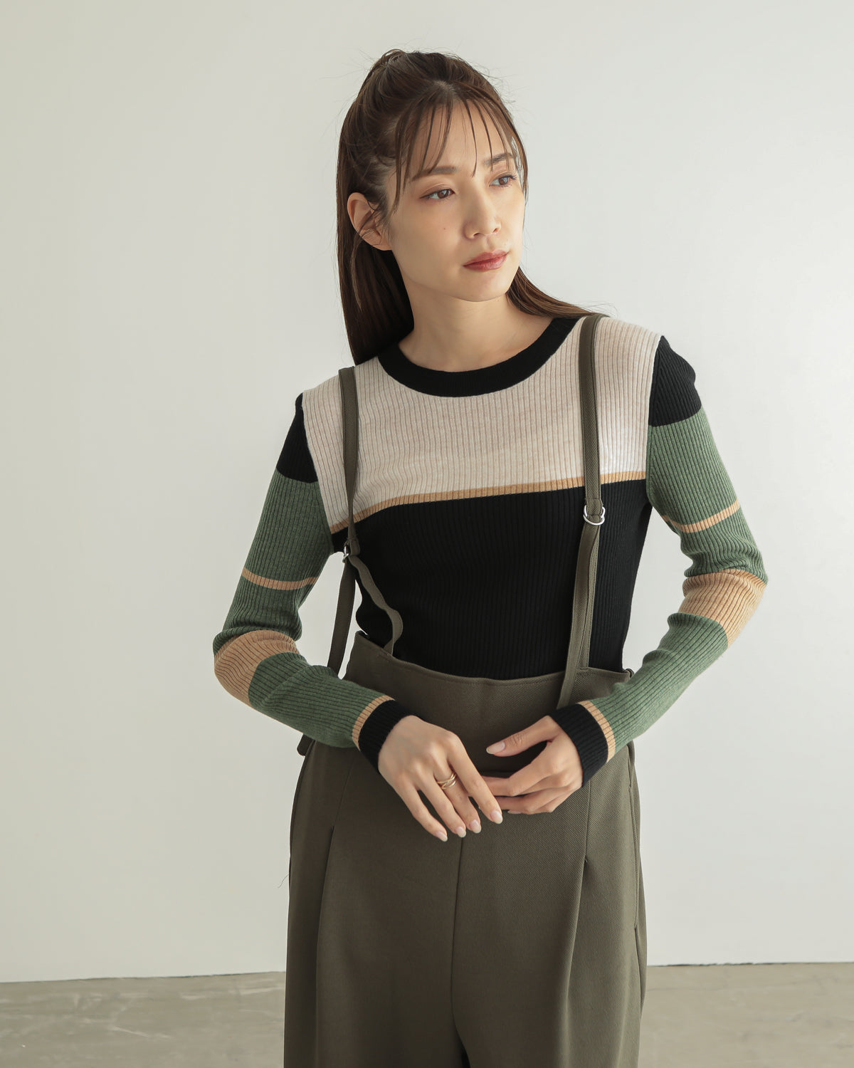 colored rib knit