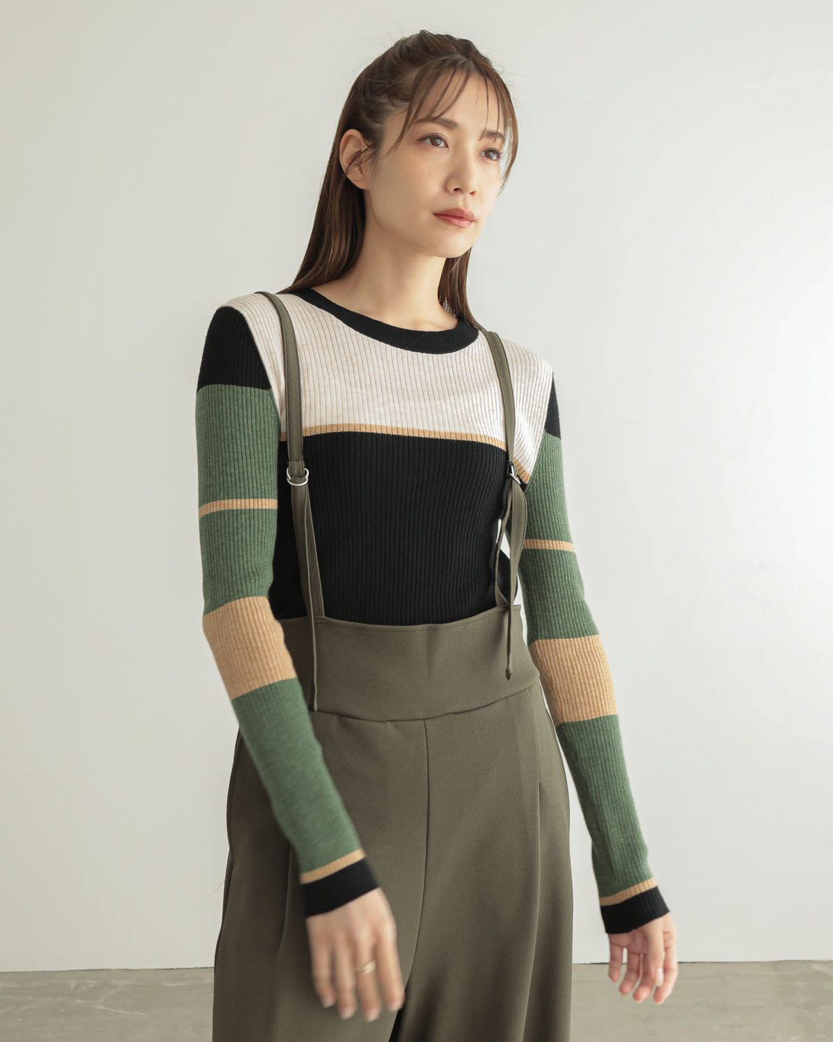 colored rib knit