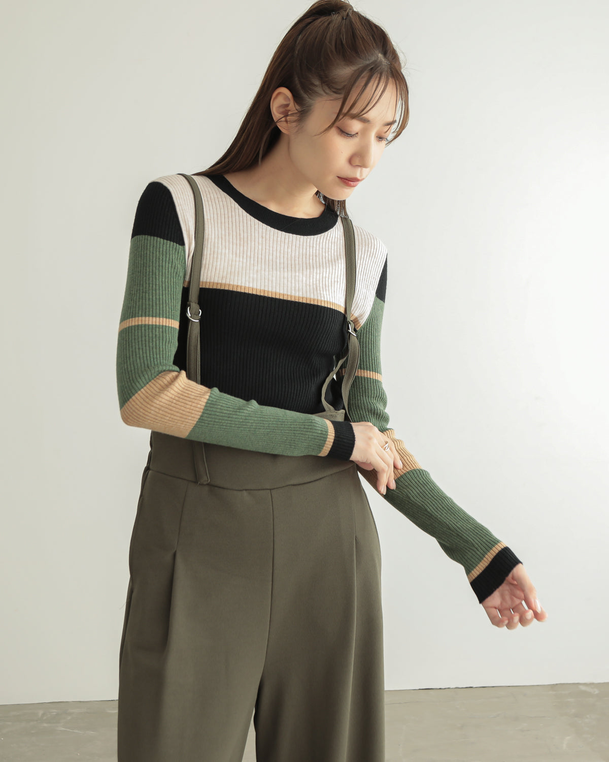 colored rib knit