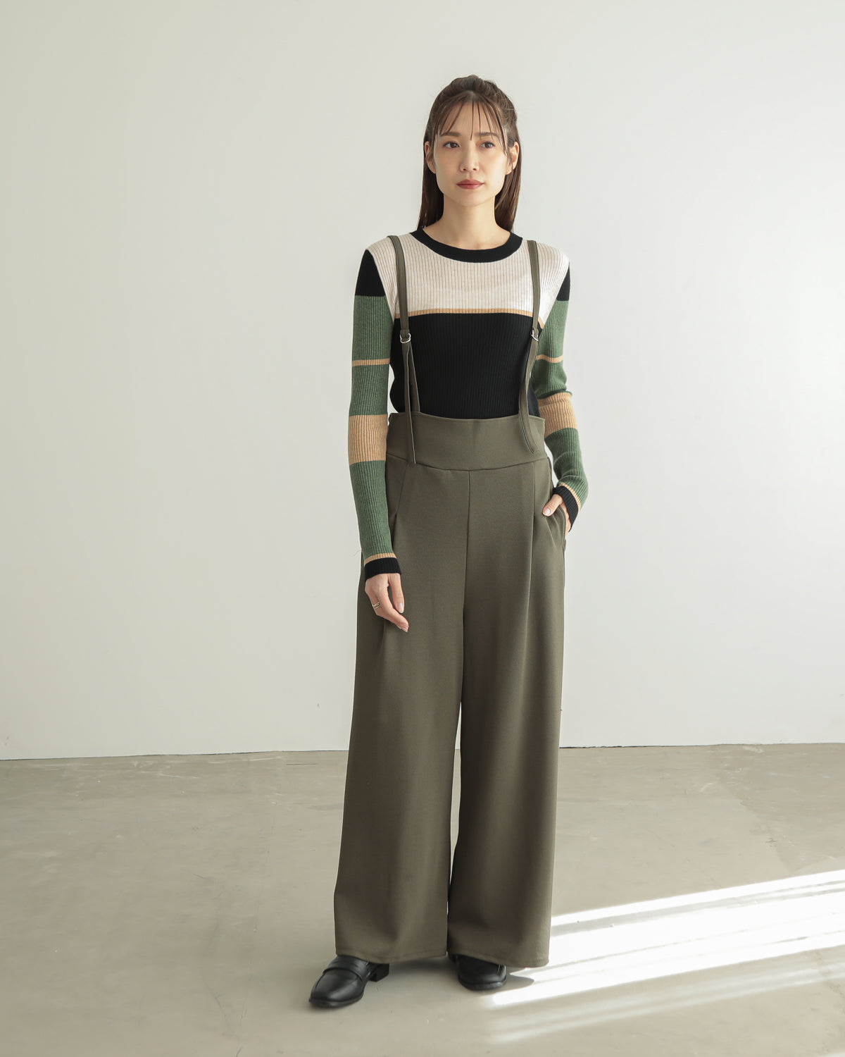 colored rib knit