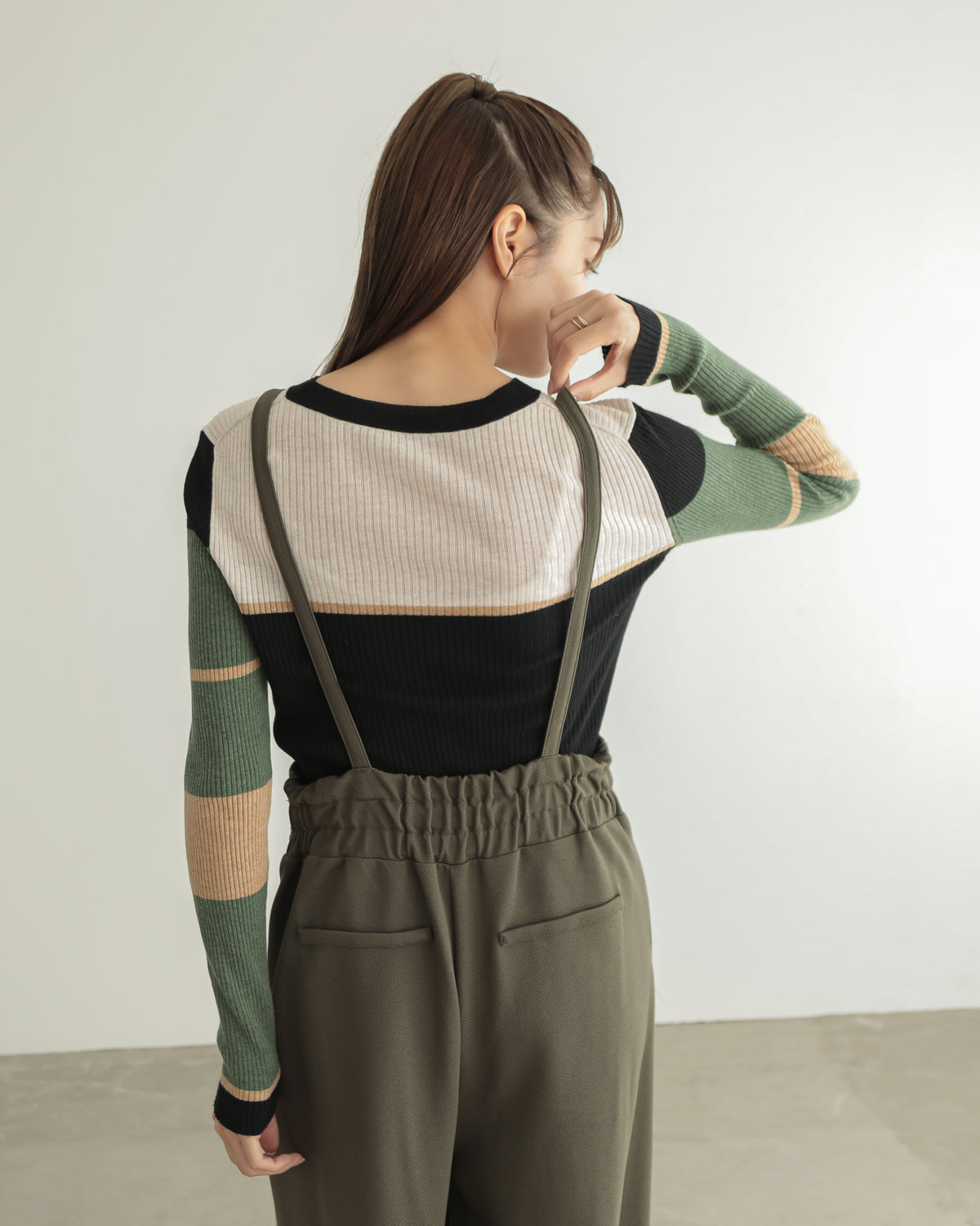 colored rib knit