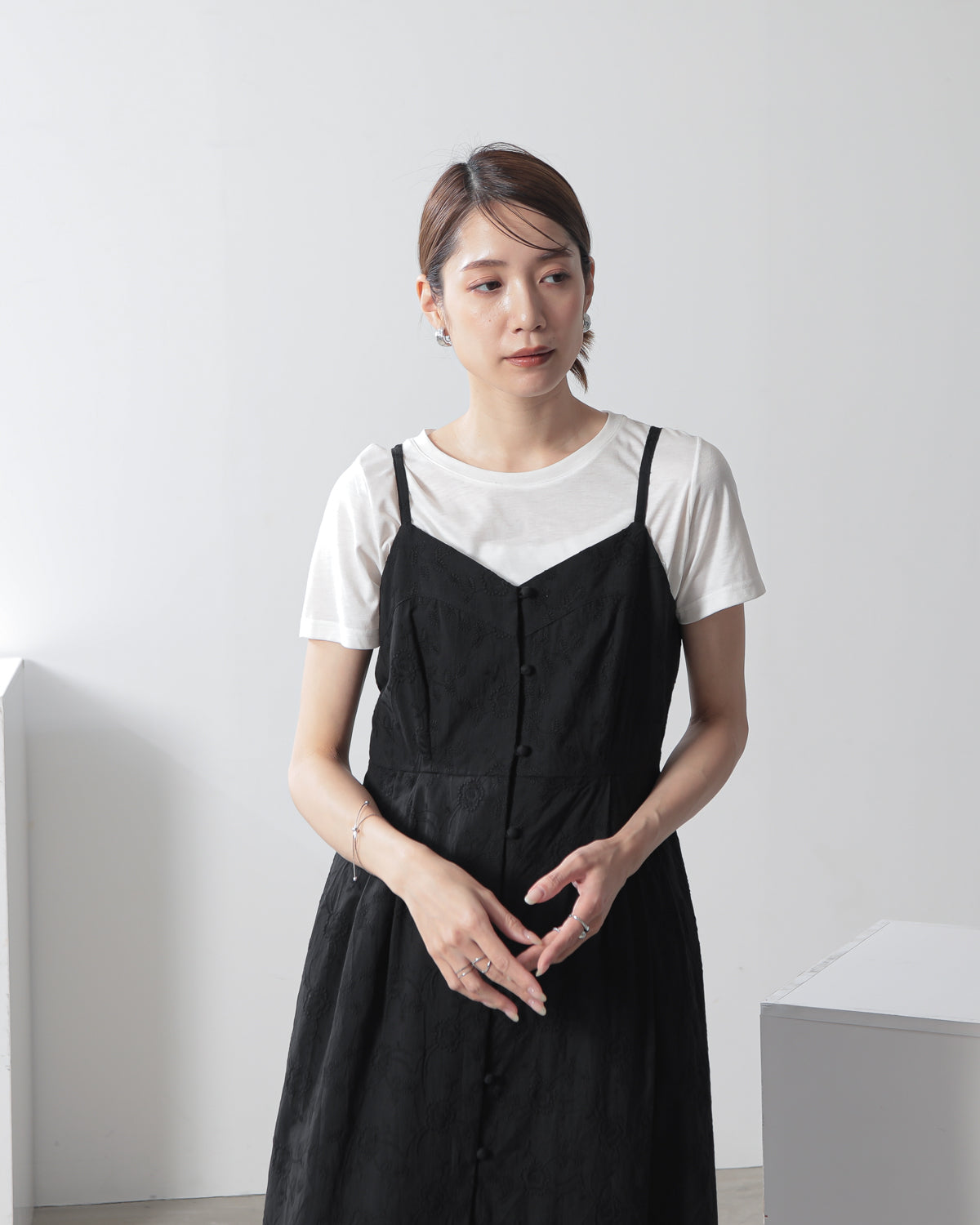 刺繍ロングジレ