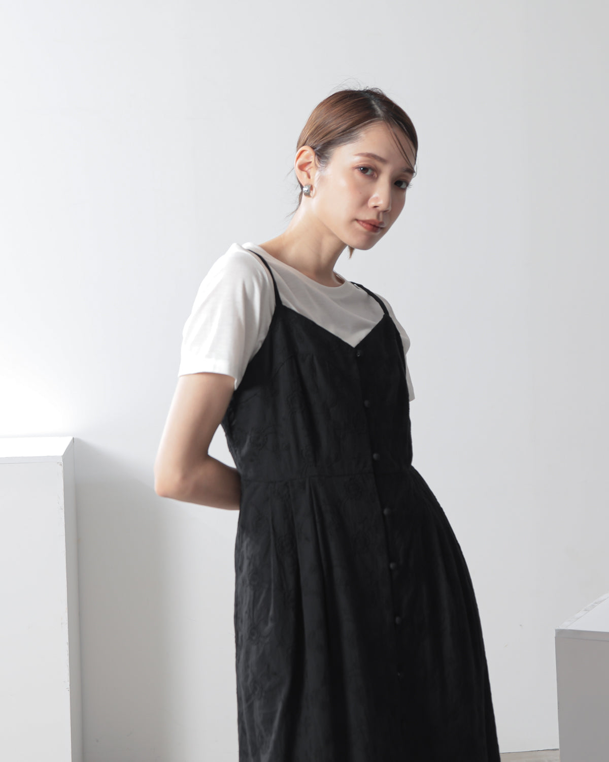 刺繍ロングジレ