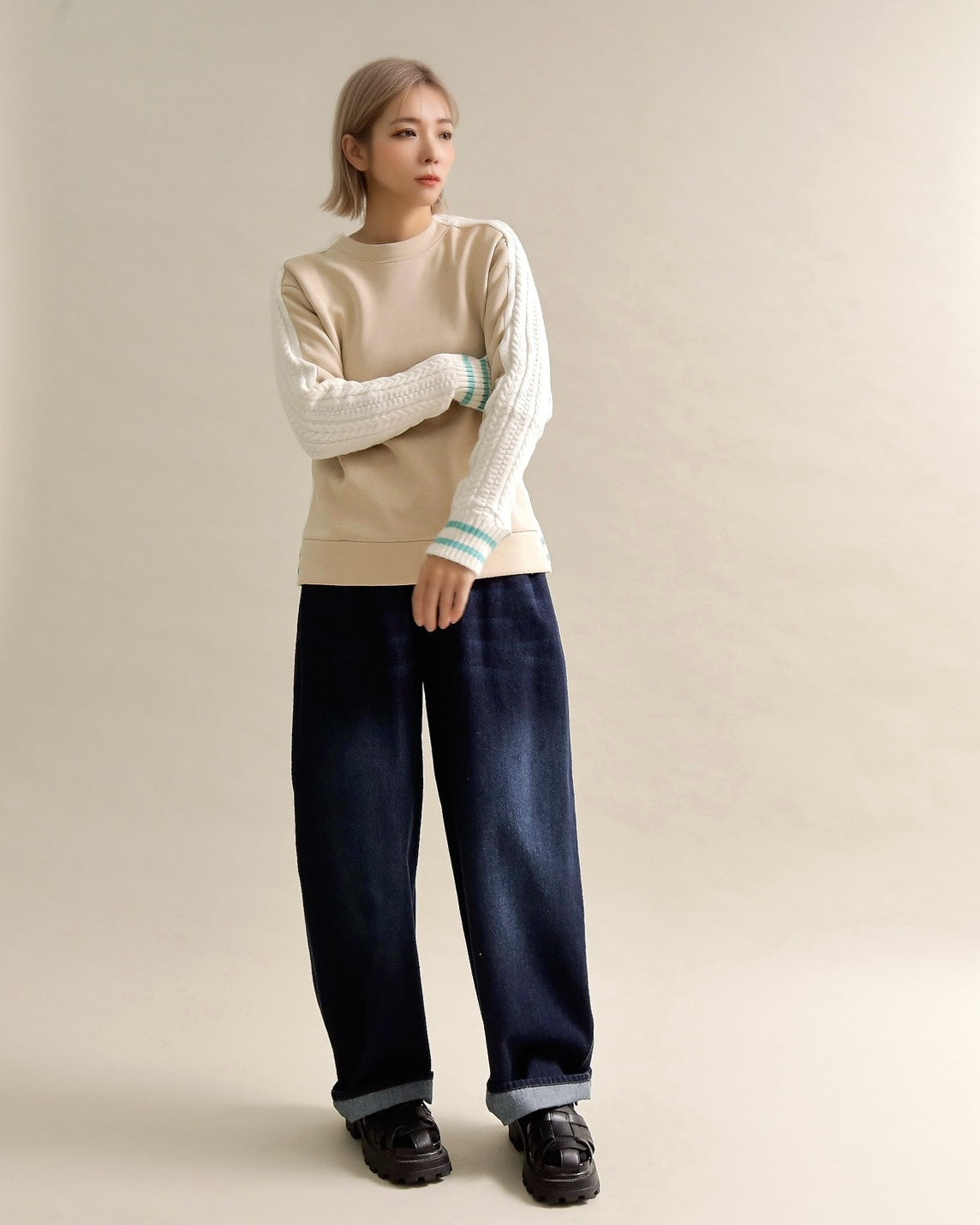 ケーブルスリーブプルオーバー